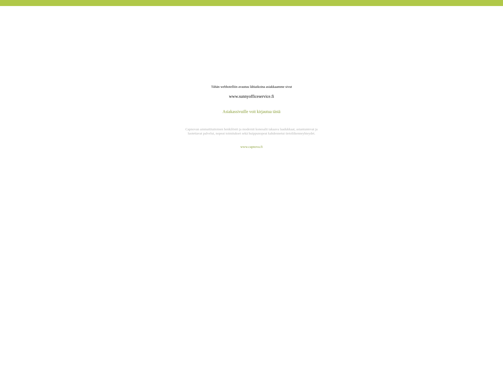 Skärmdump för sunnyofficeservice.fi