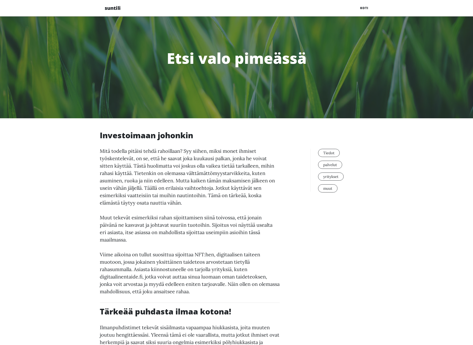 Screenshot for suntili.fi