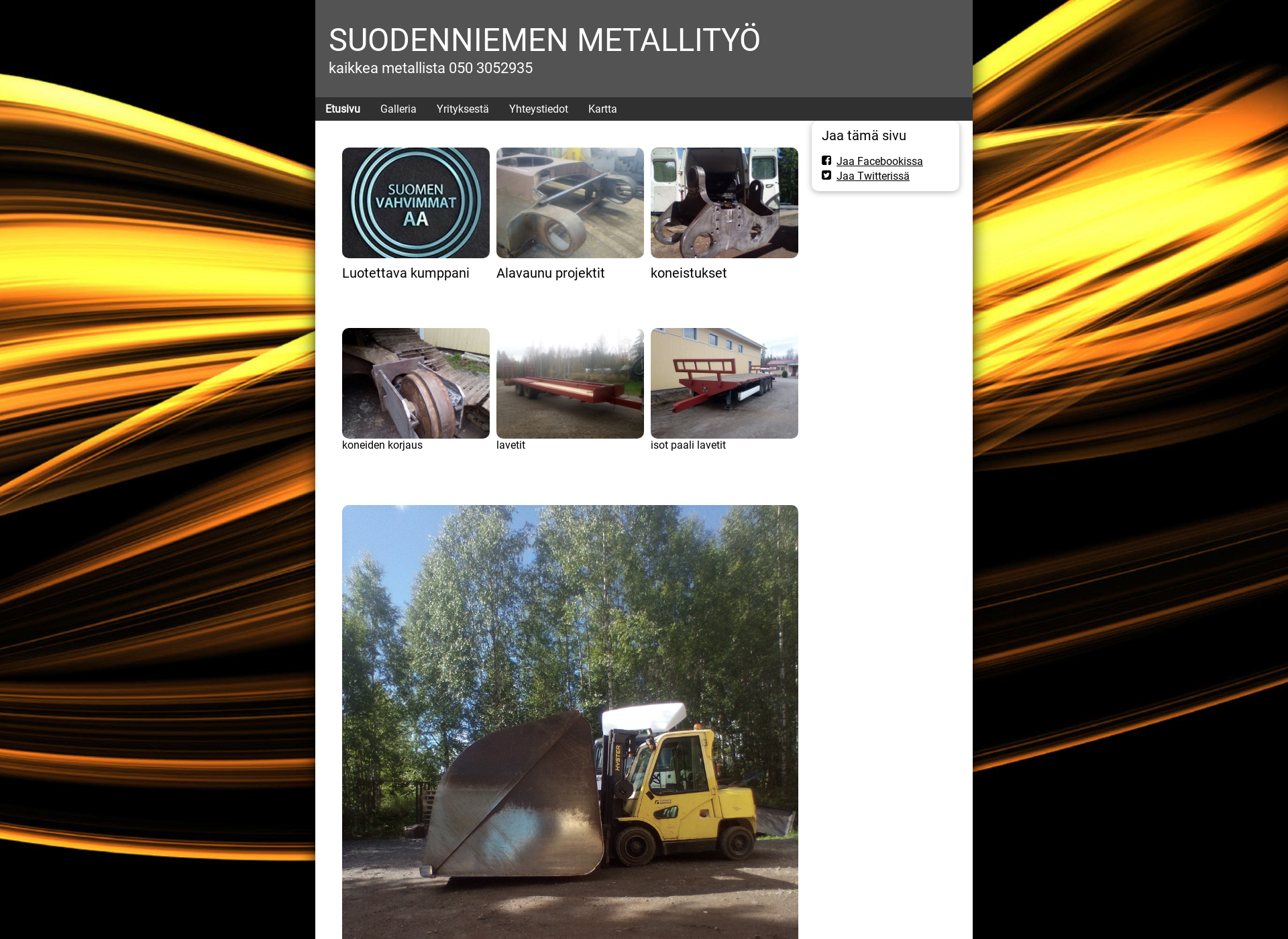 Skärmdump för suodenniemenmetallityo.fi