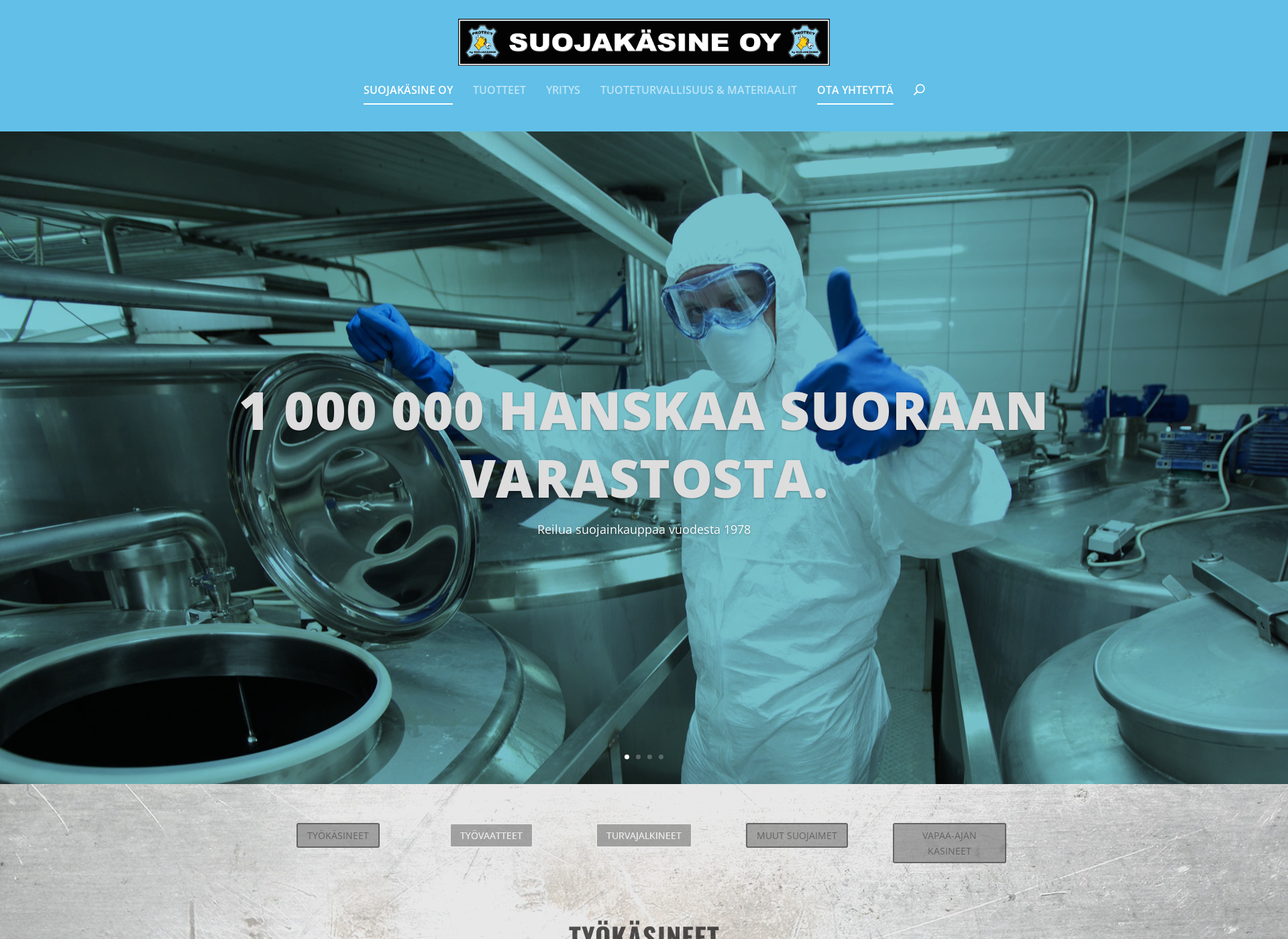 Skärmdump för suojakäsine.fi