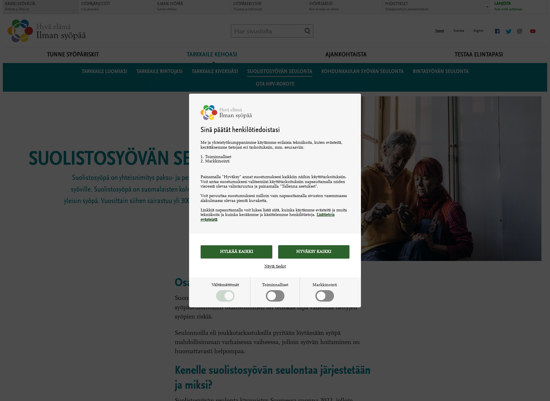 Screenshot for suolistoseulonta.fi
