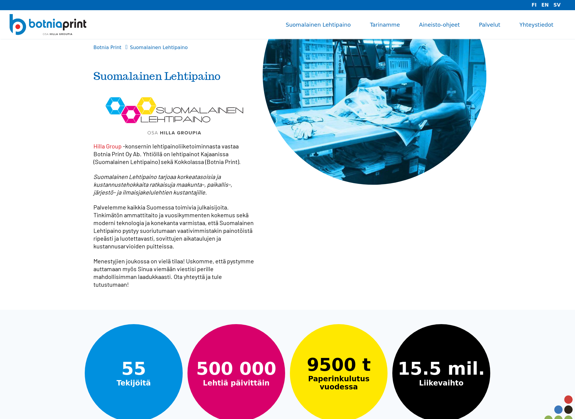 Screenshot for suomalainenlehtipaino.fi