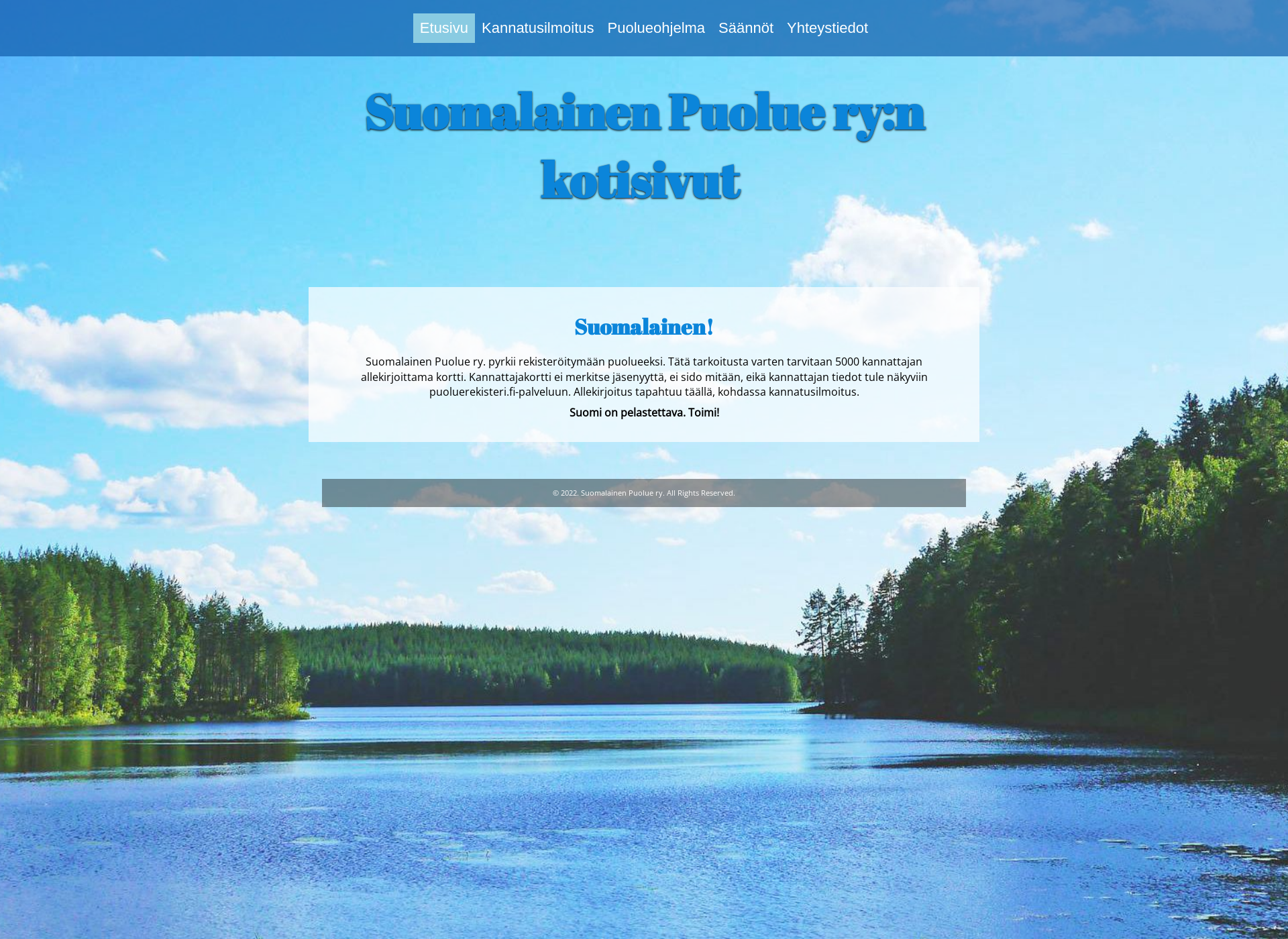 Screenshot for suomalainenpuolue.fi