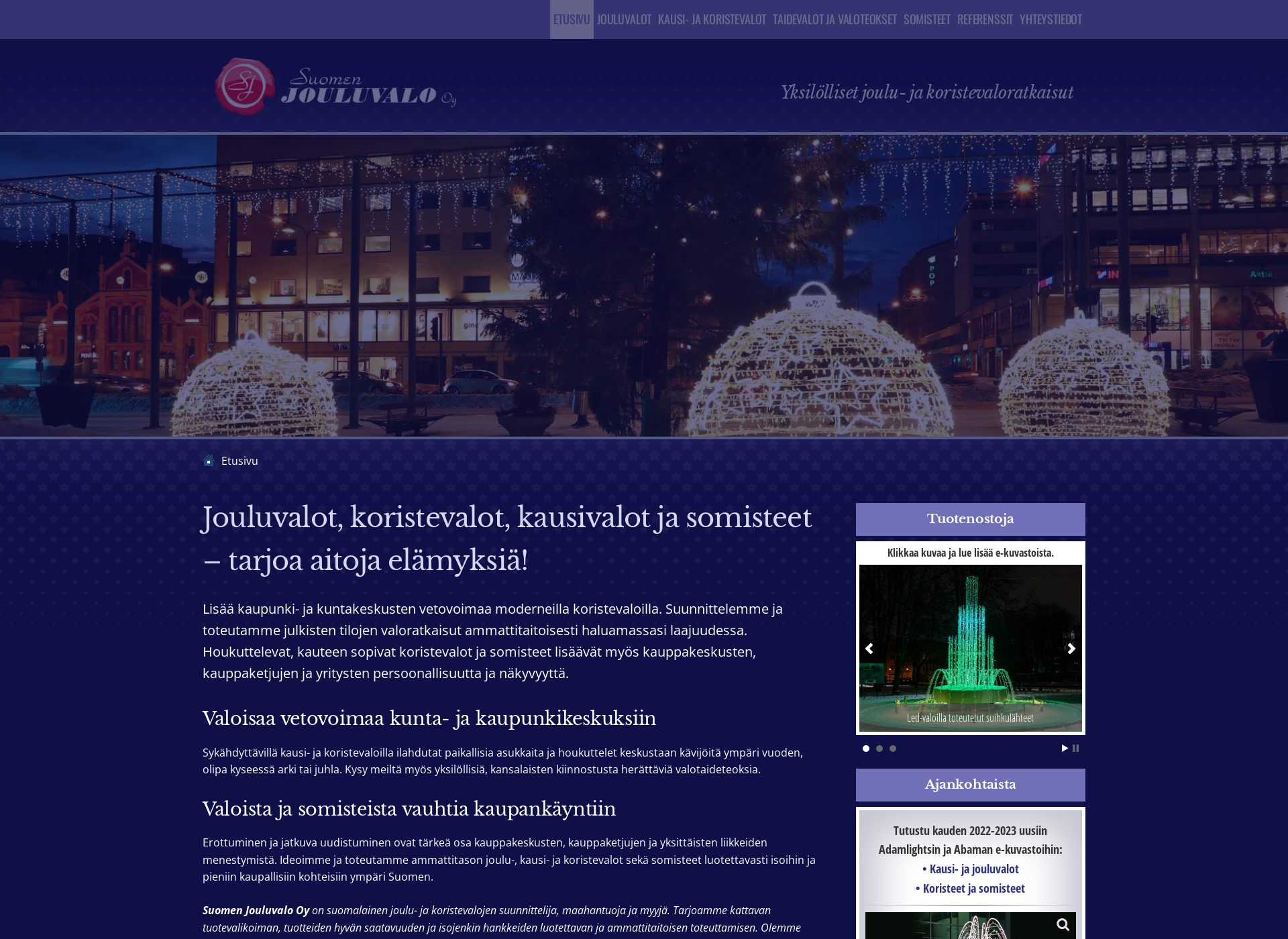 Screenshot for suomenjouluvalo.fi