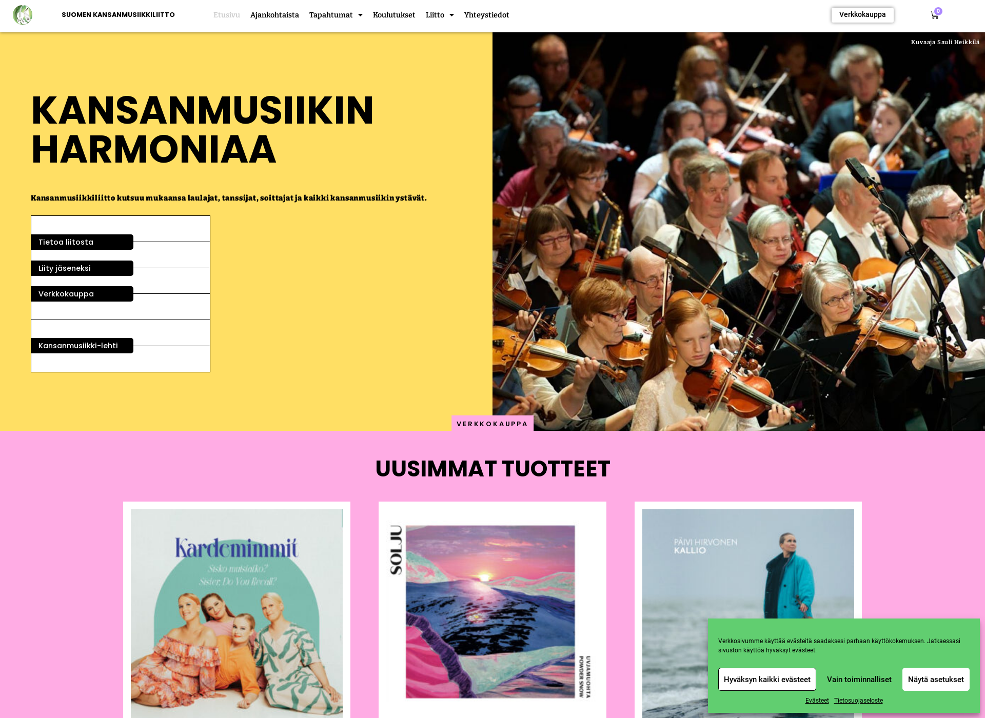 Screenshot for suomenkansanmusiikkiliitto.fi