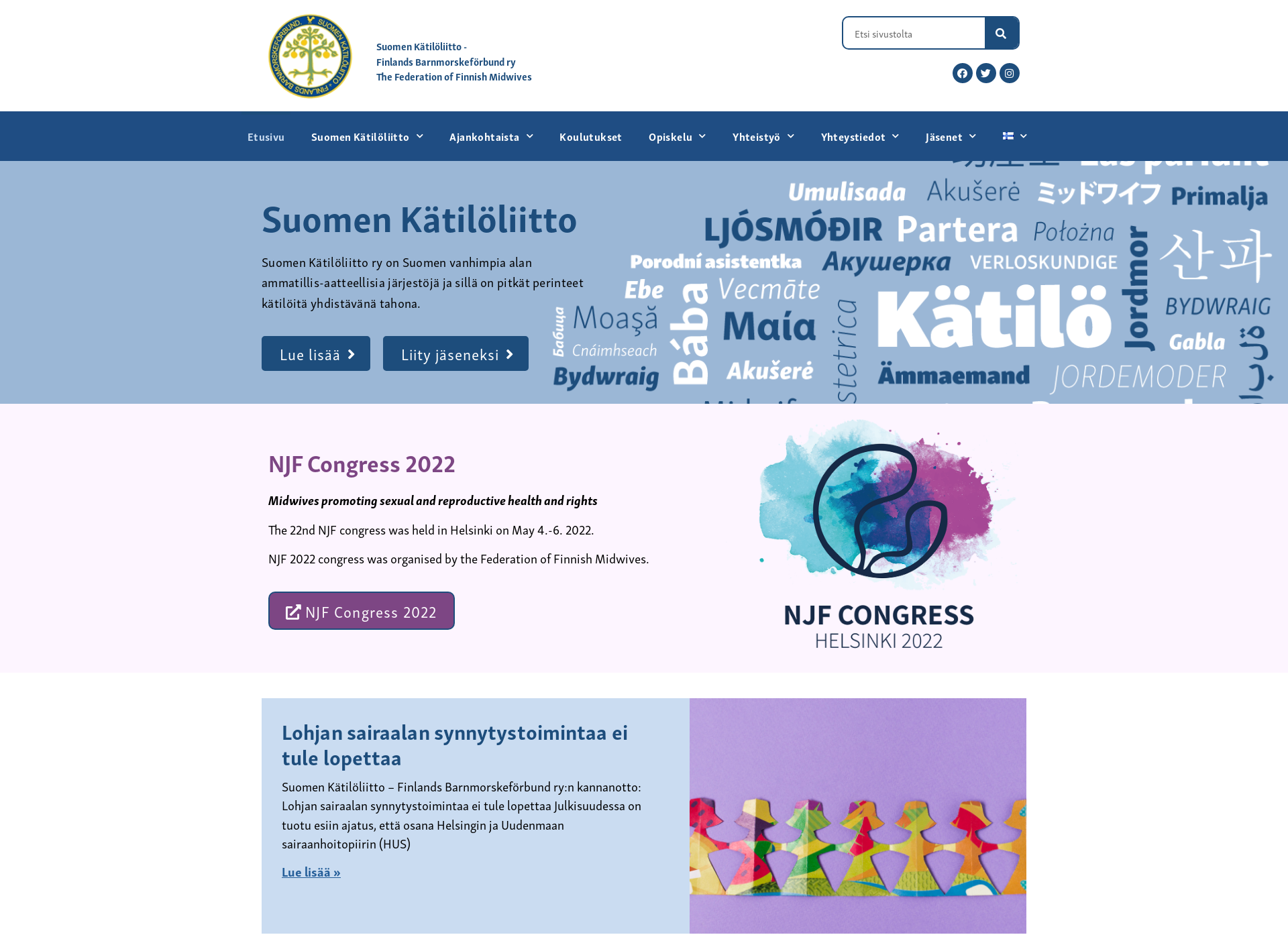 Skärmdump för suomenkatiloliitto.fi