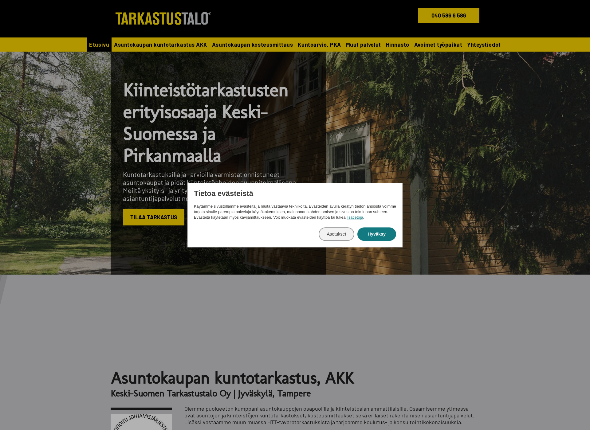 Skärmdump för suomenkiinteistotarkastus.fi