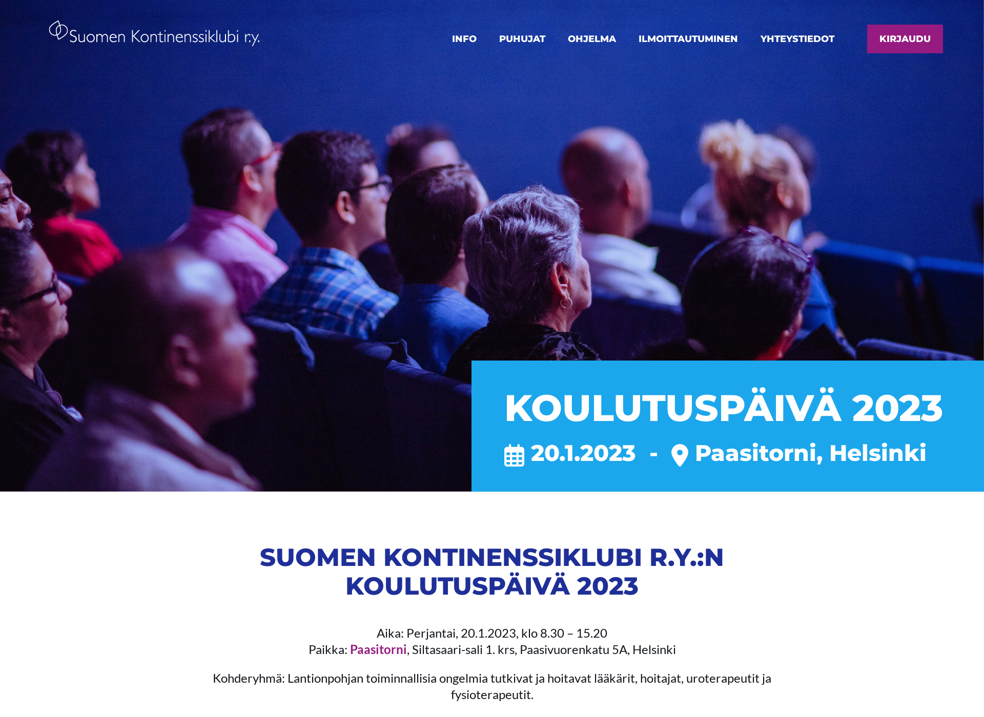Skärmdump för suomenkontinenssiklubi.fi