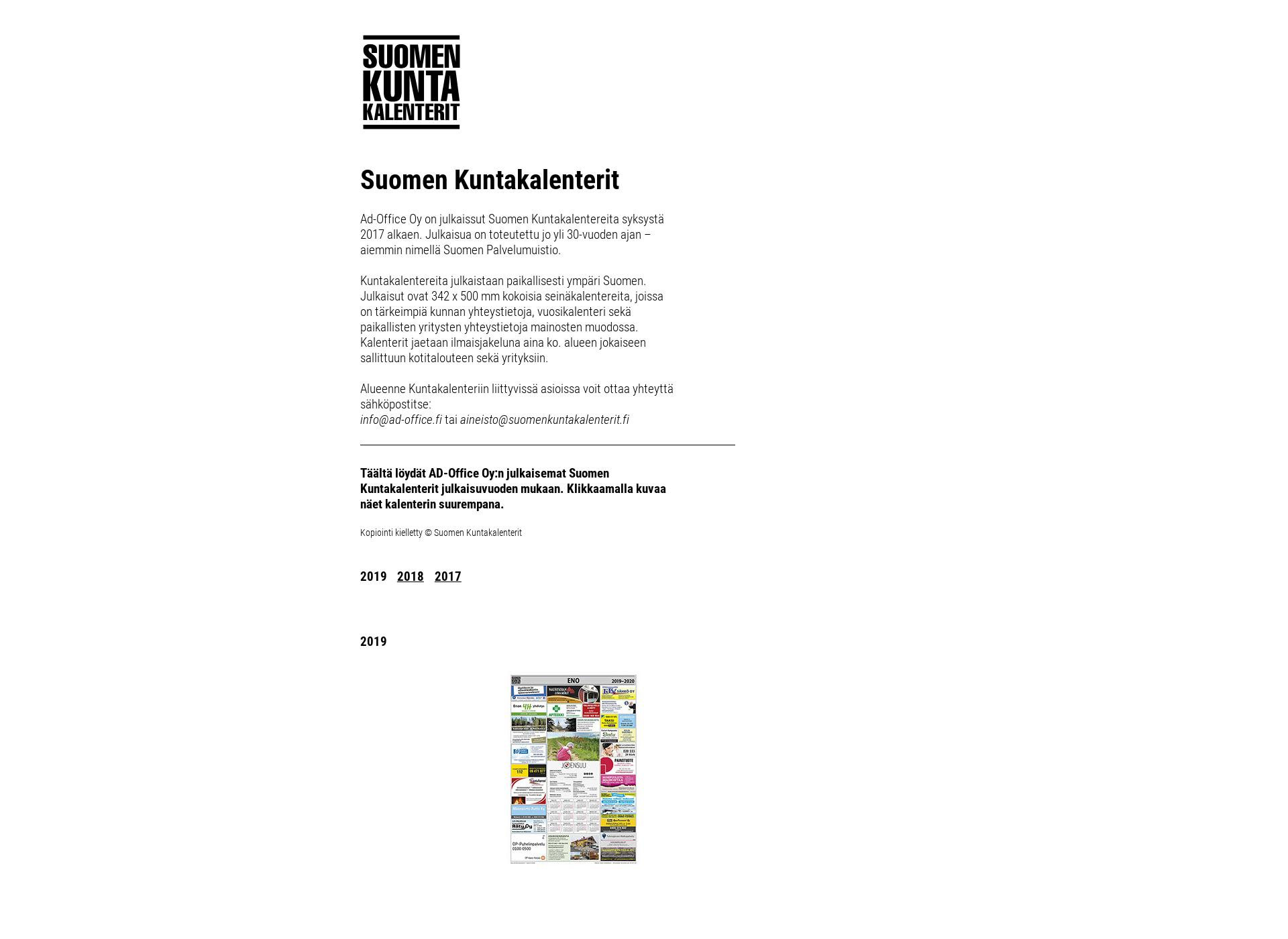 Screenshot for suomenkuntakalenterit.fi
