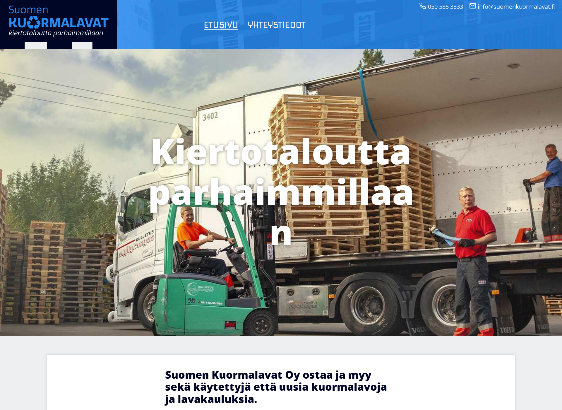 Skärmdump för suomenkuormalavat.fi