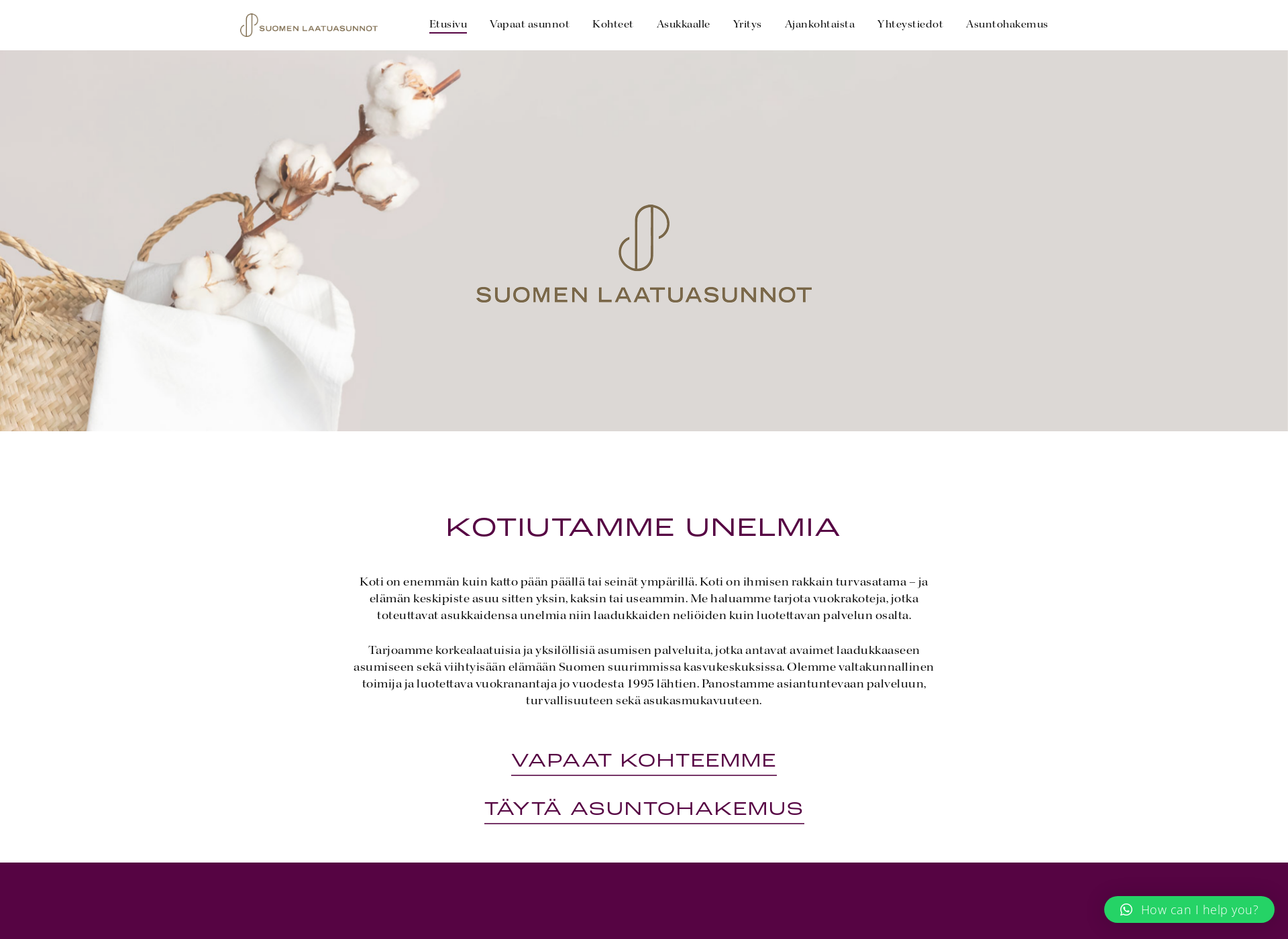 Screenshot for suomenlaatuasunnot.fi