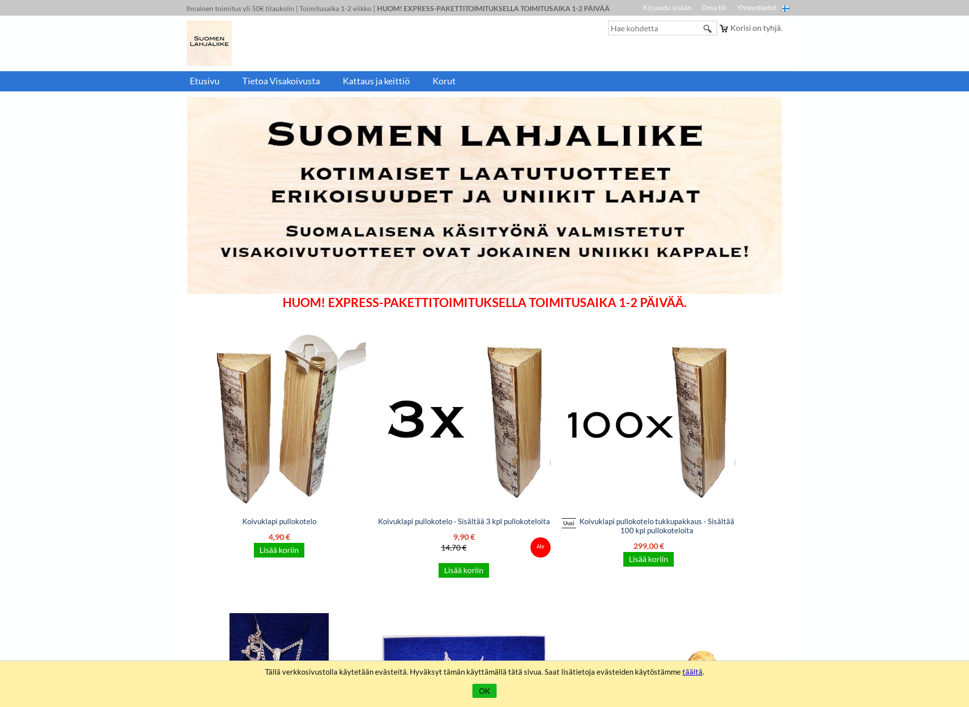 Skärmdump för suomenlahjaliike.fi