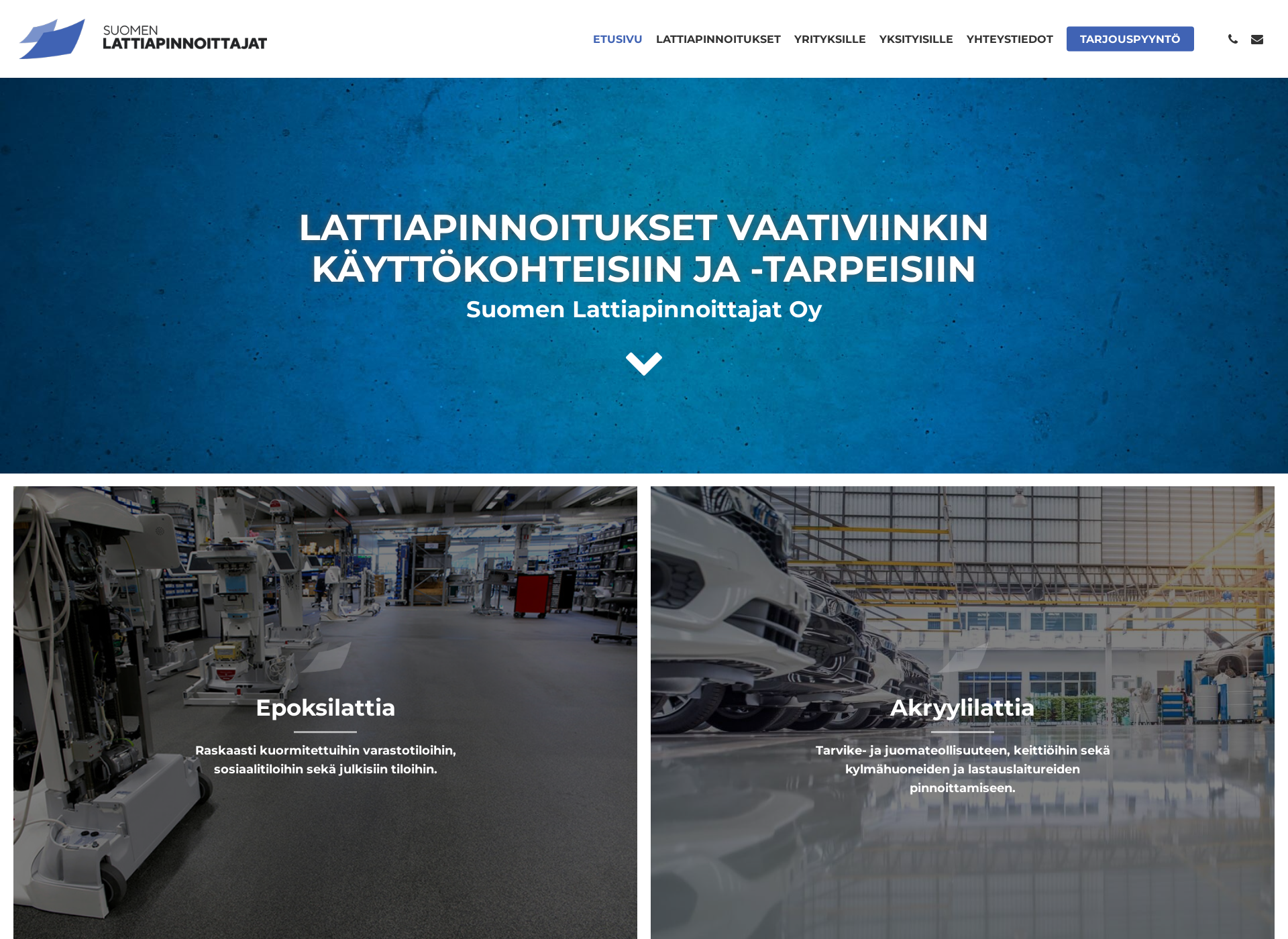 Skärmdump för suomenlattiapinnoittajat.fi