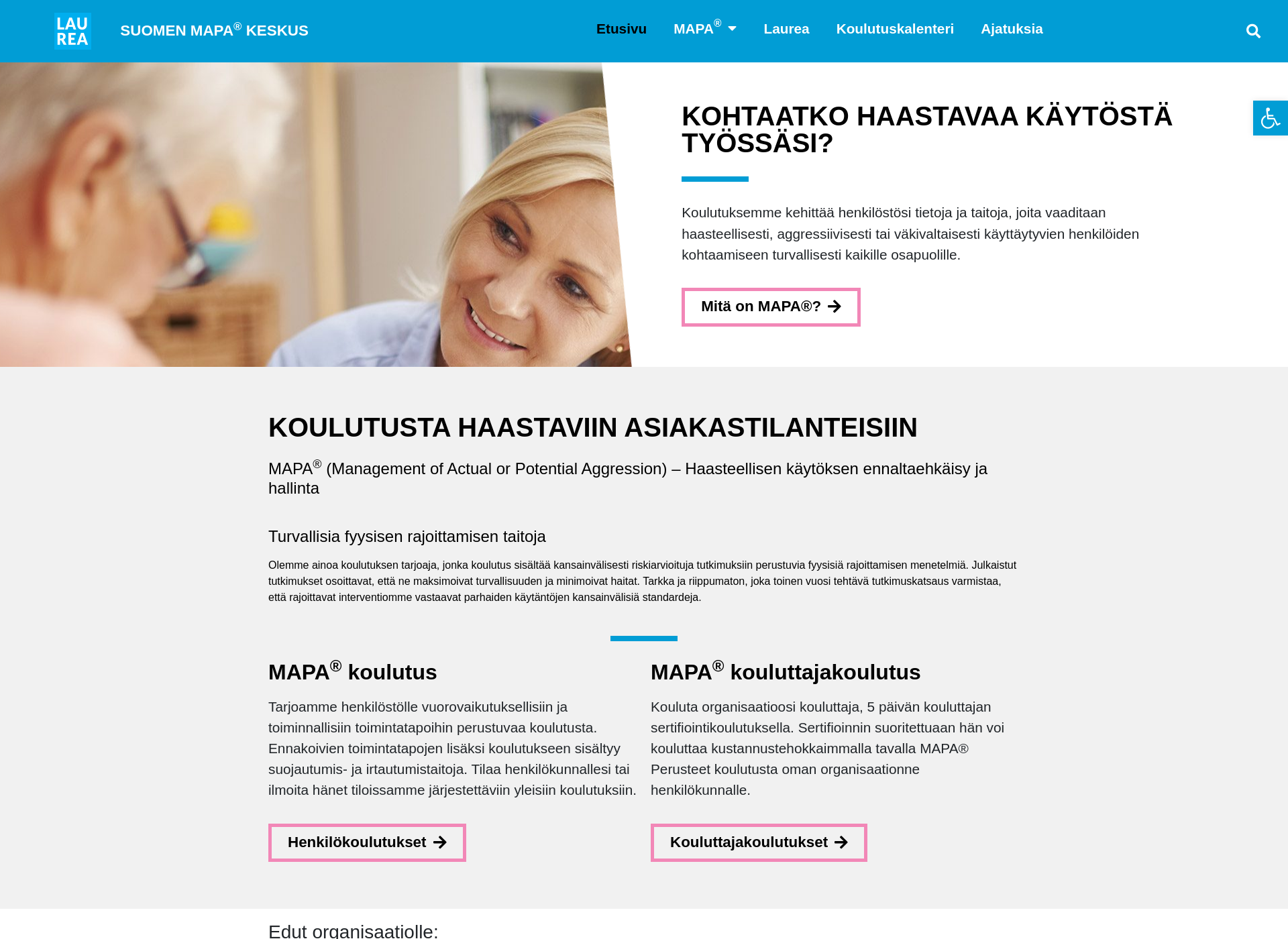 Skärmdump för suomenmapakeskus.fi