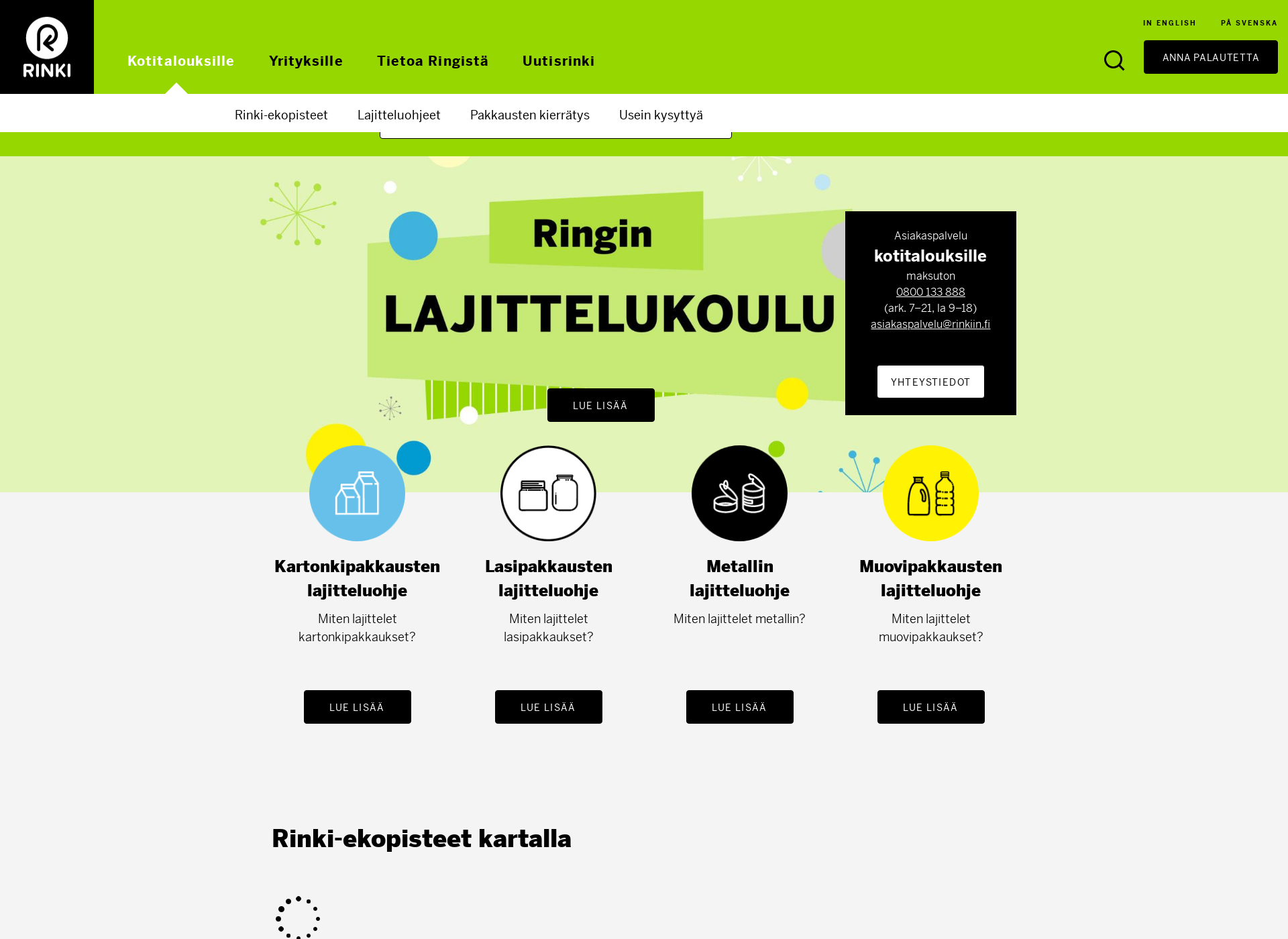 Screenshot for suomenpakkauskierratys.fi