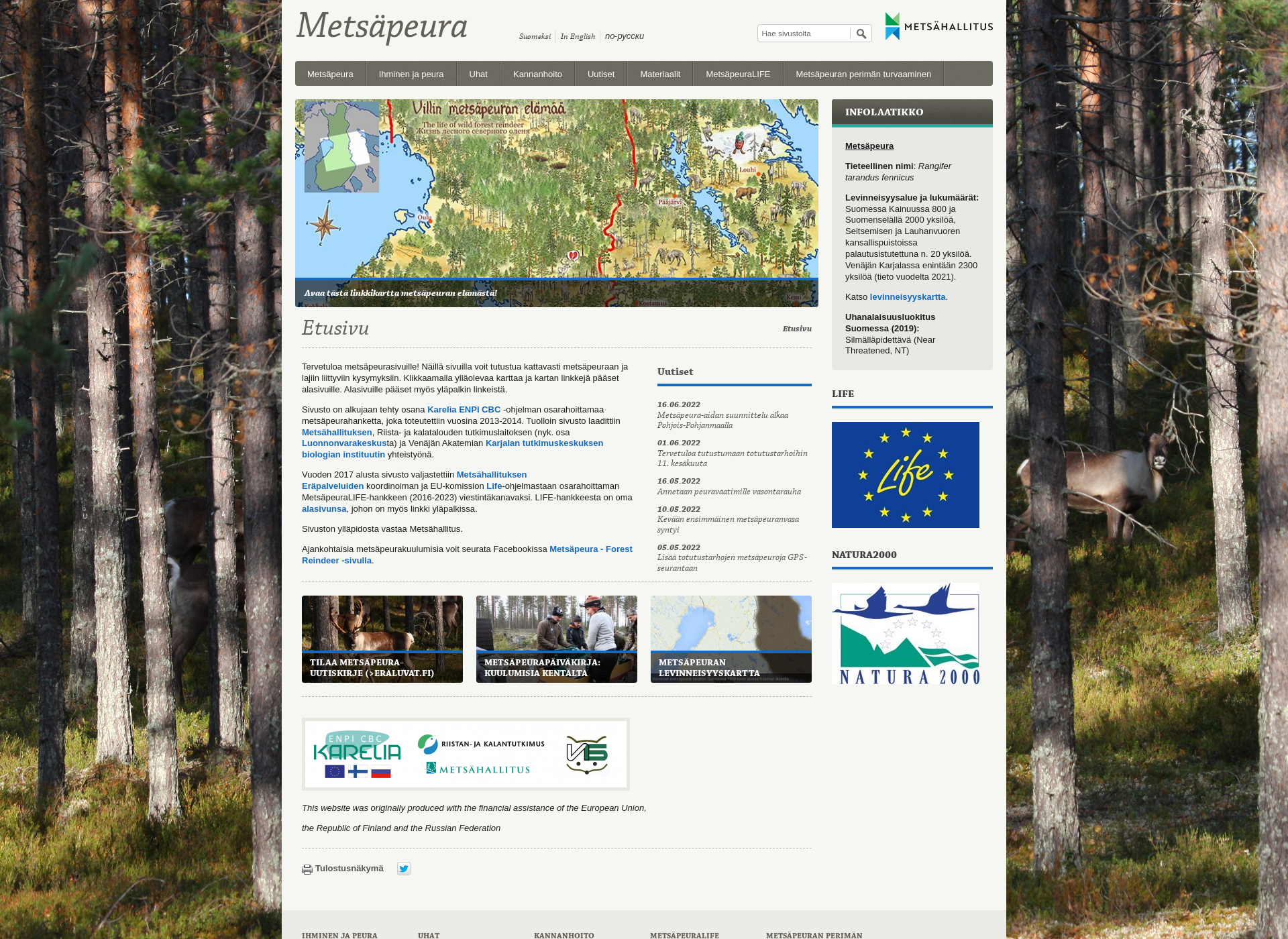 Screenshot for suomenpeura.fi