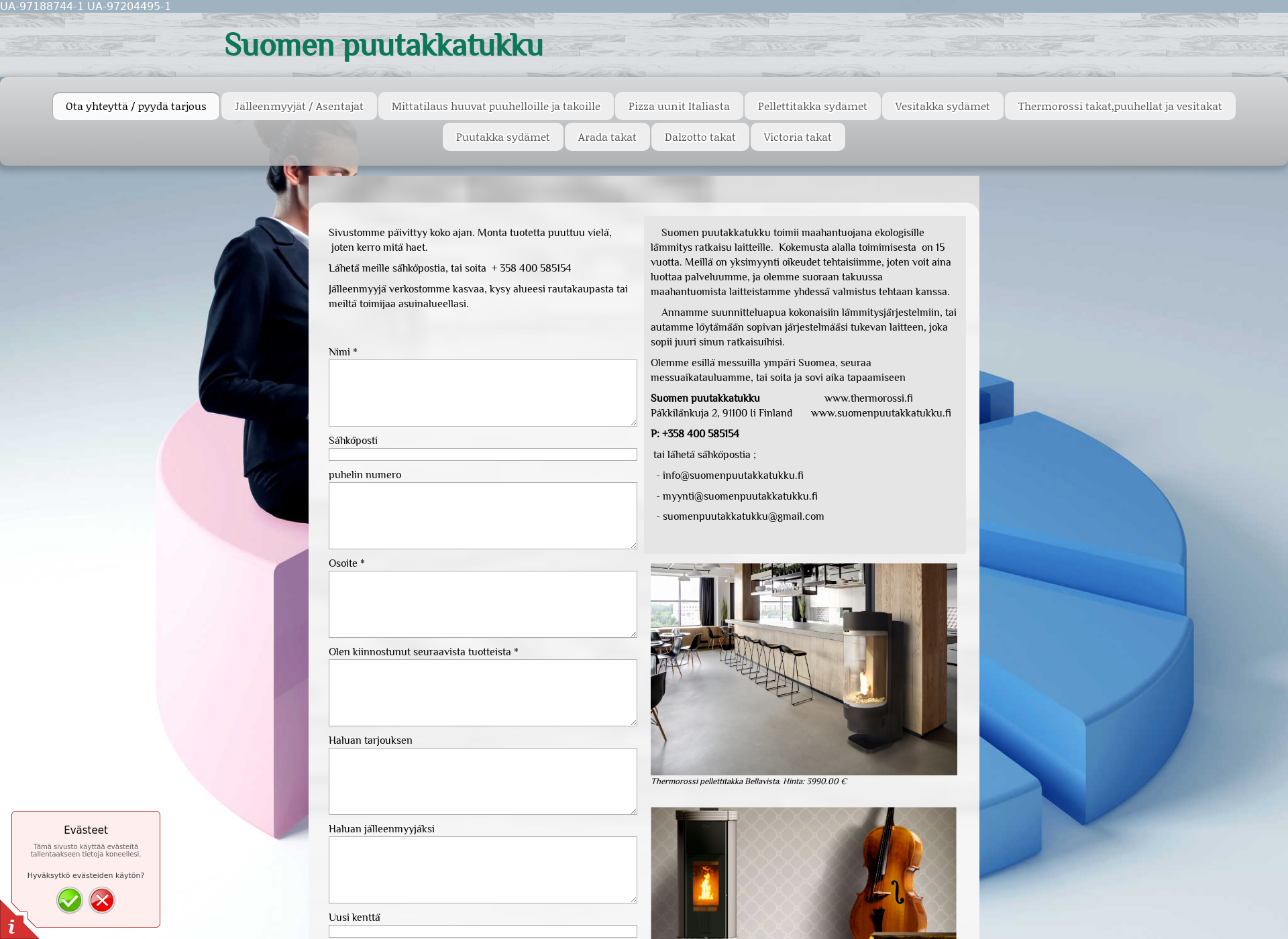 Skärmdump för suomenpuutakkakeskus.fi