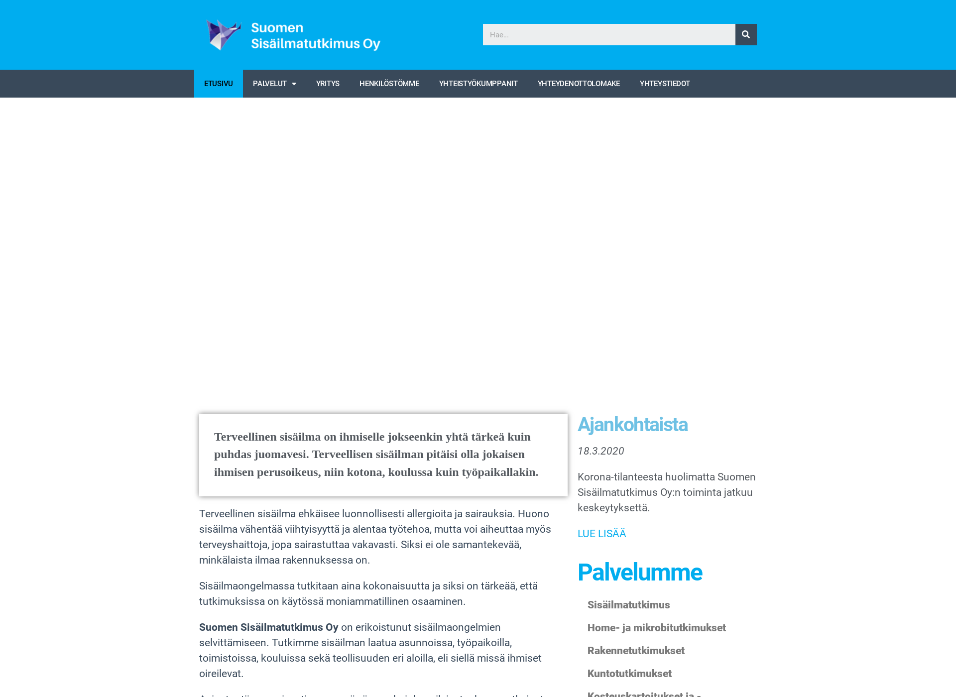 Screenshot for suomensisailmatutkimus.fi