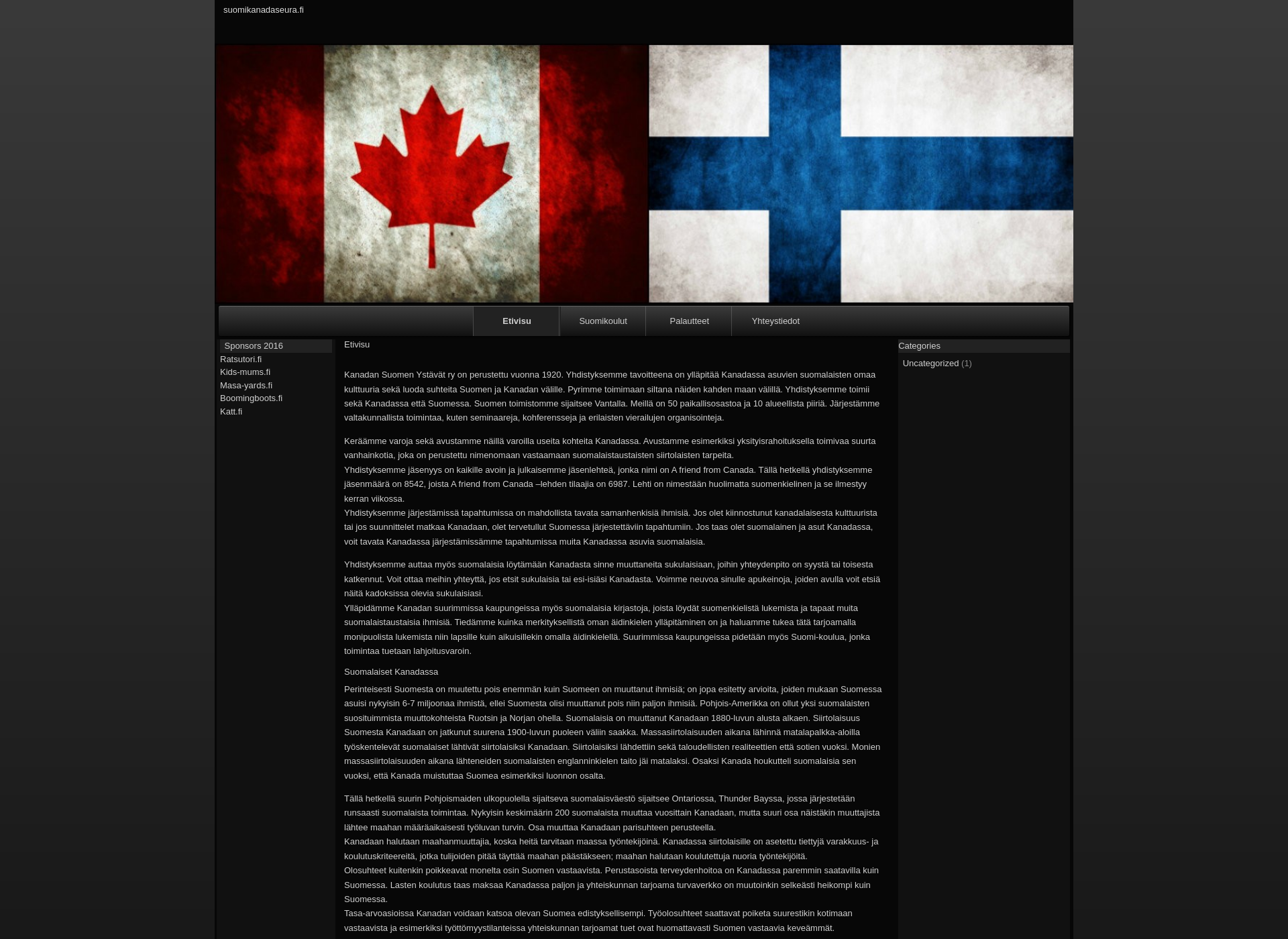 Screenshot for suomikanadaseura.fi