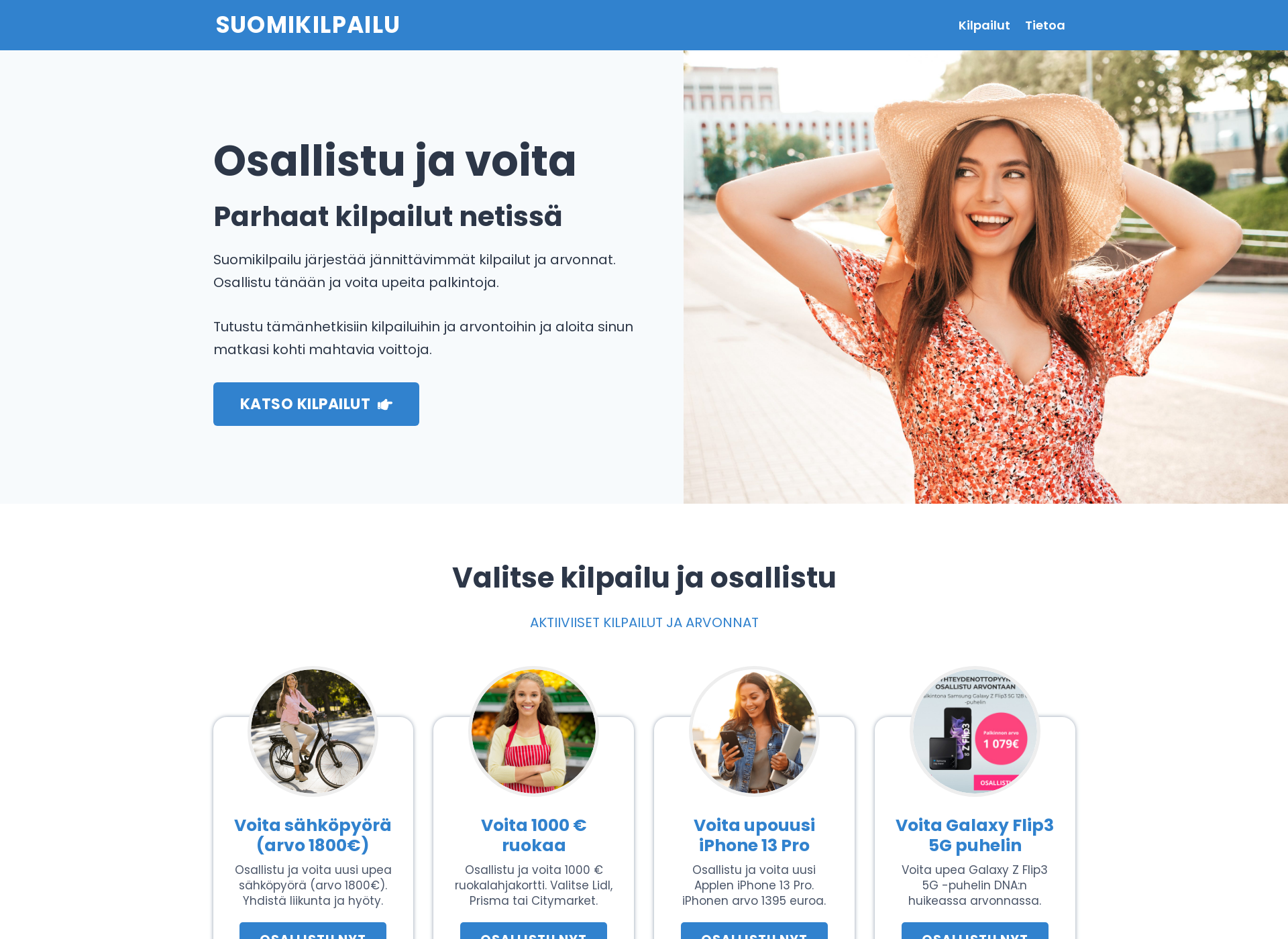 Skärmdump för suomikilpailu.fi