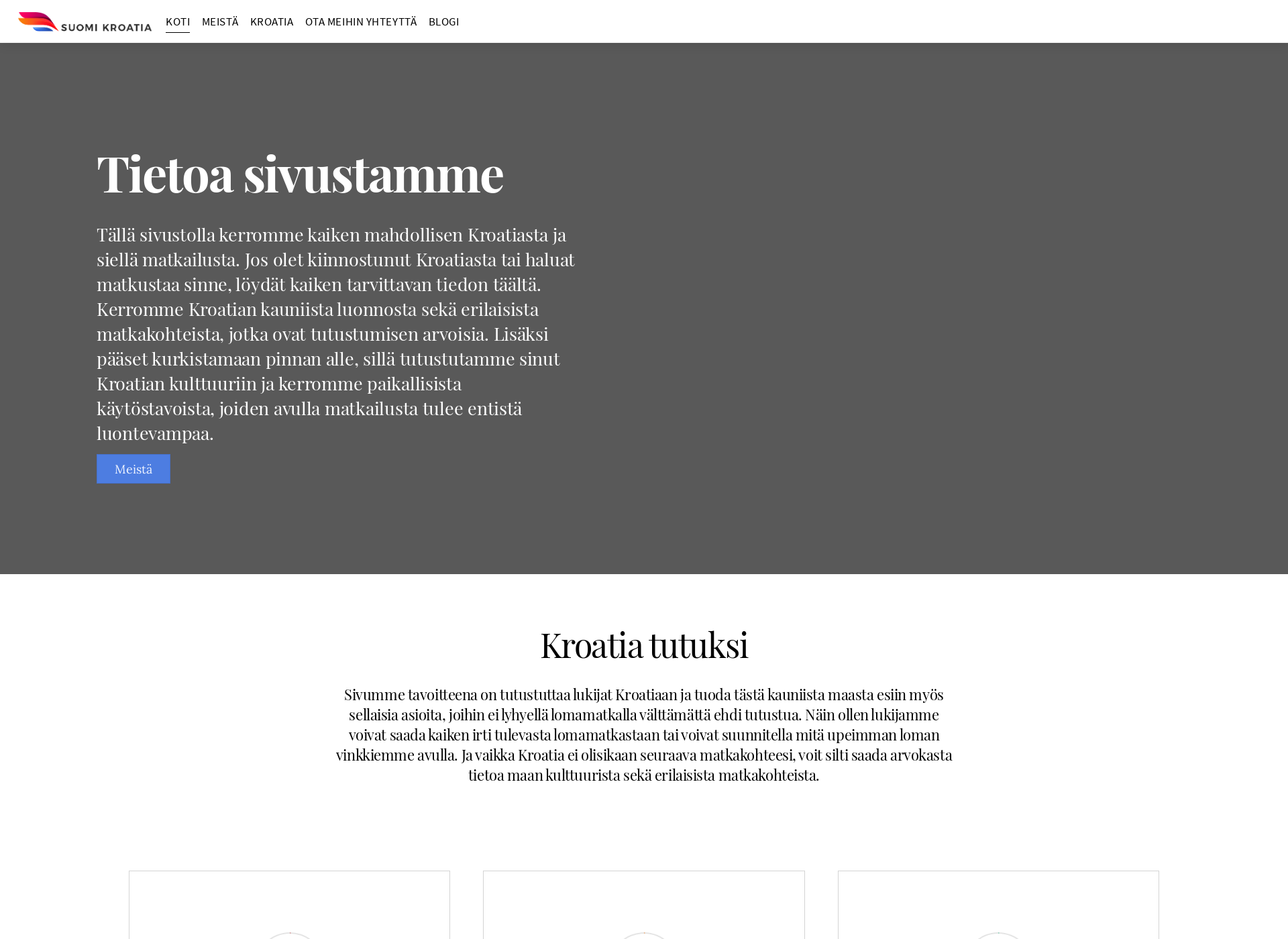 Skärmdump för suomikroatia.fi