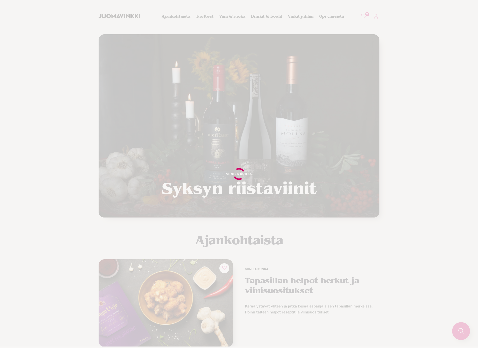 Screenshot for suomiviina.fi