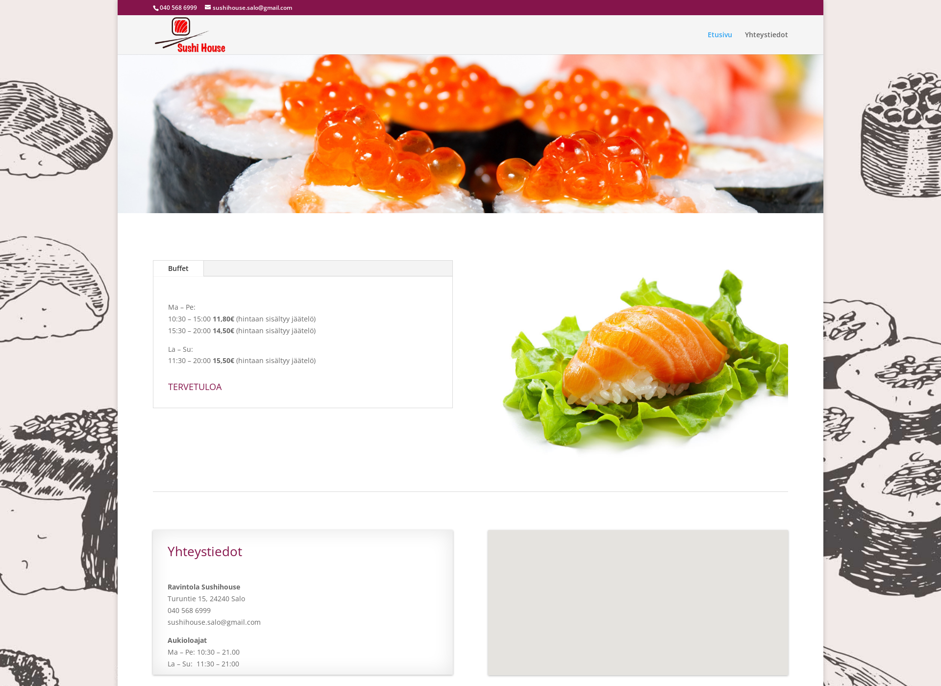Skärmdump för sushihousesalo.fi