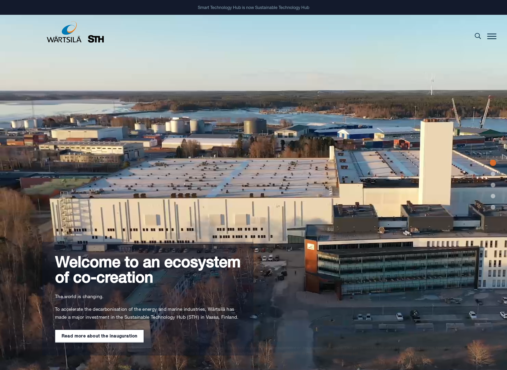 Skärmdump för sustainabletechnologyhub.fi