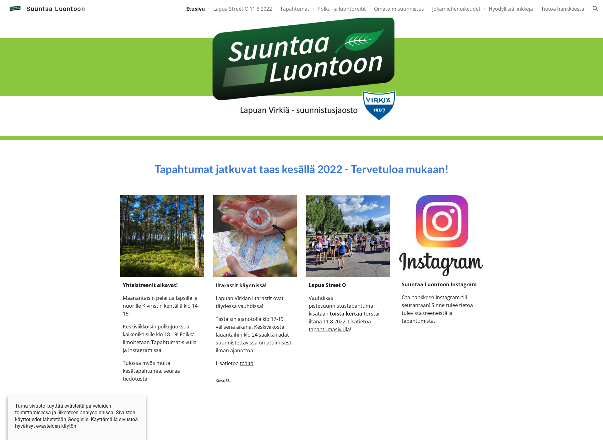 Screenshot for suuntaaluontoon.fi