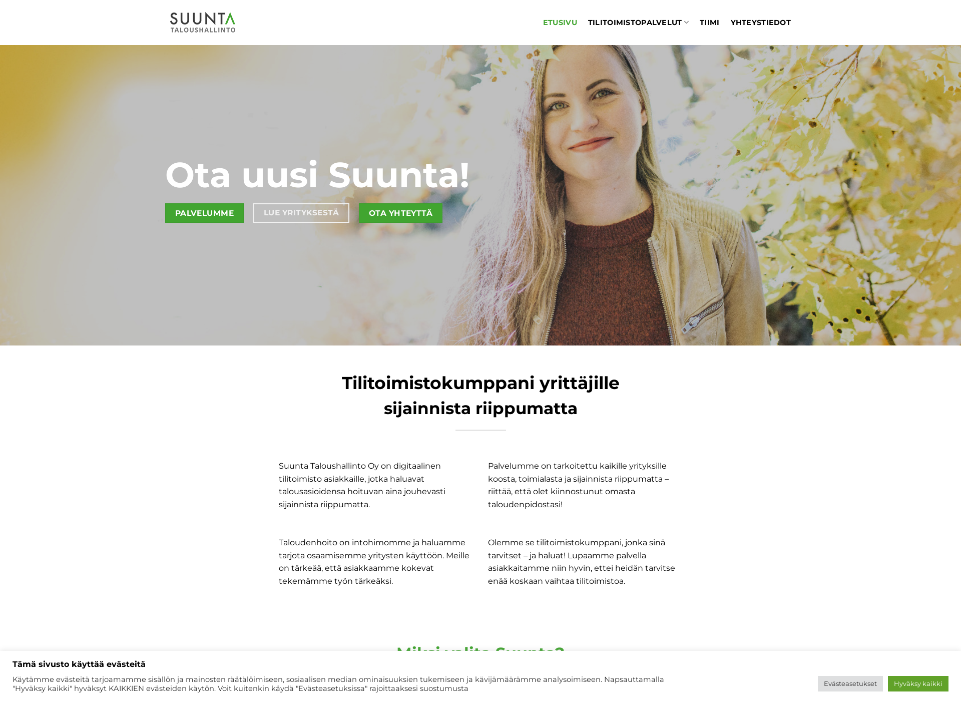 Skärmdump för suuntataloushallinto.fi