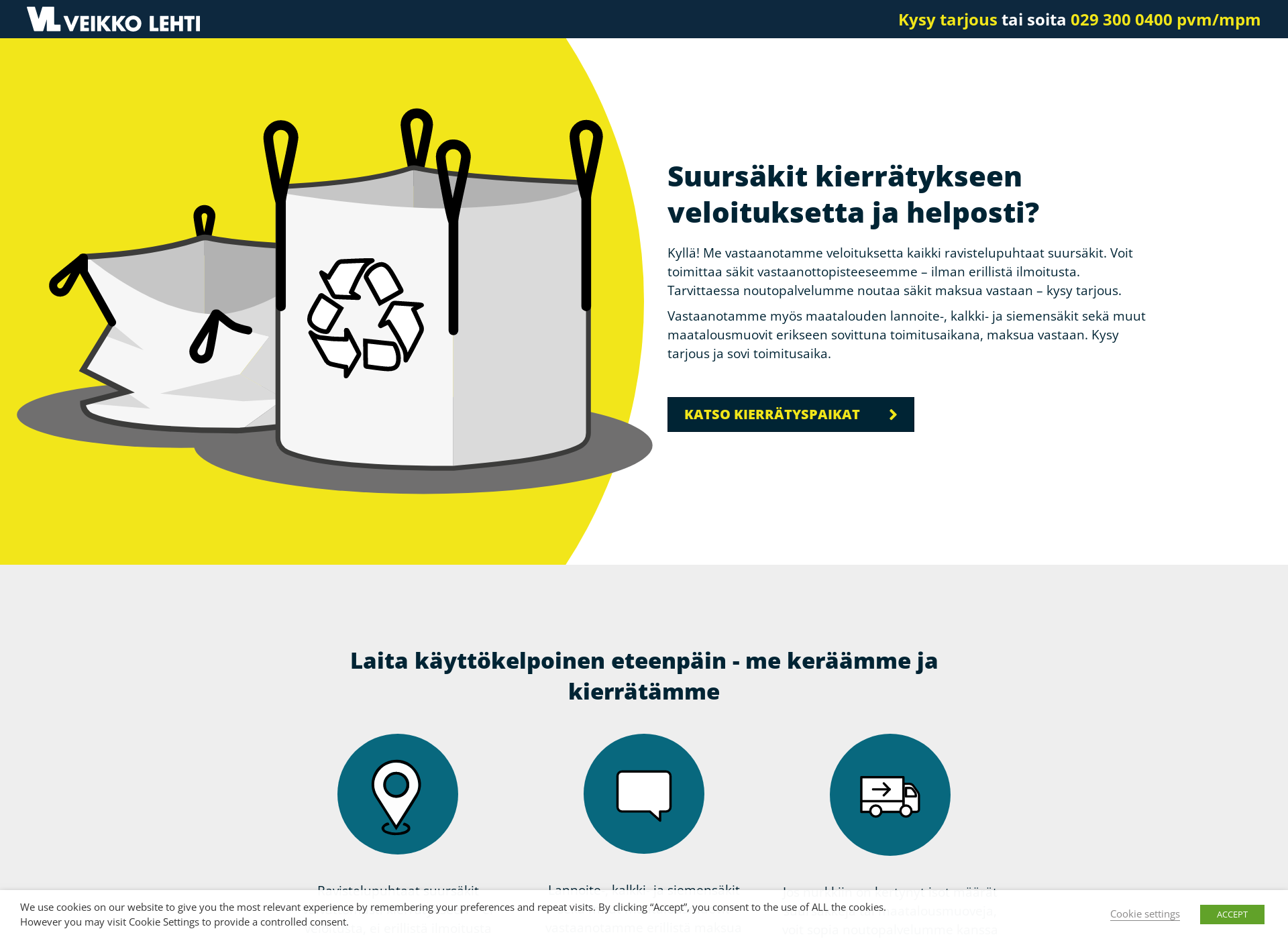 Screenshot for suursakkikierratys.fi
