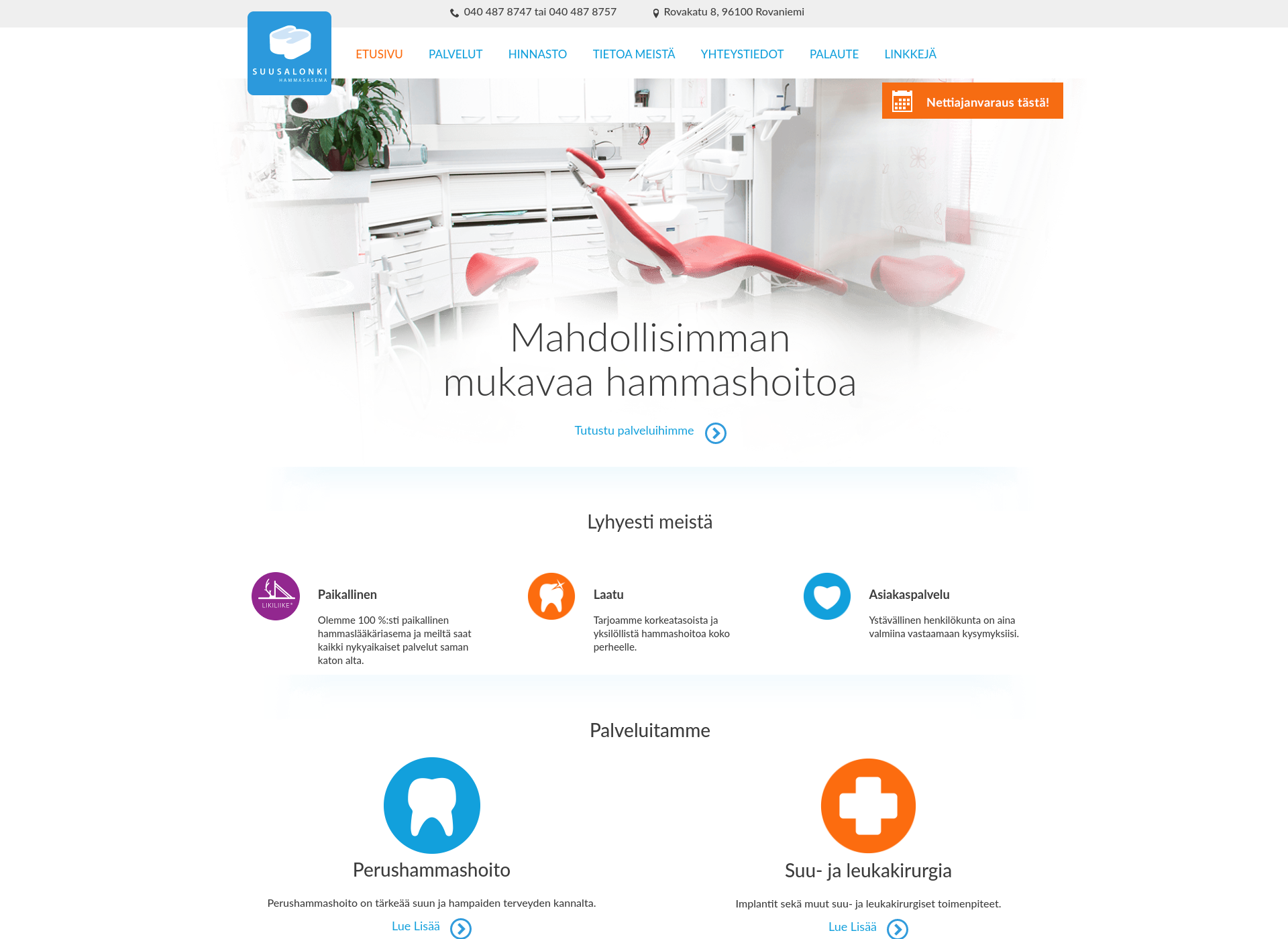 Skärmdump för suusalonki.fi