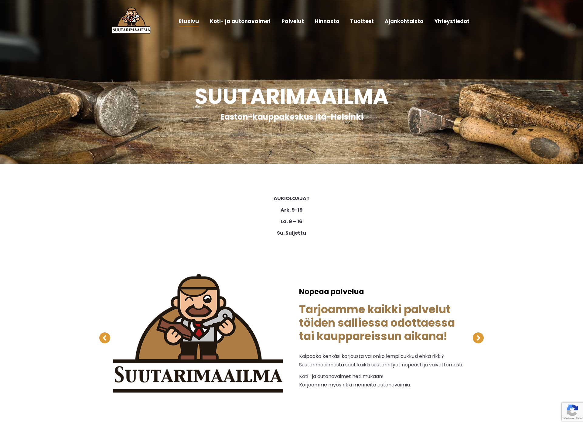 Skärmdump för suutarimaailma.fi