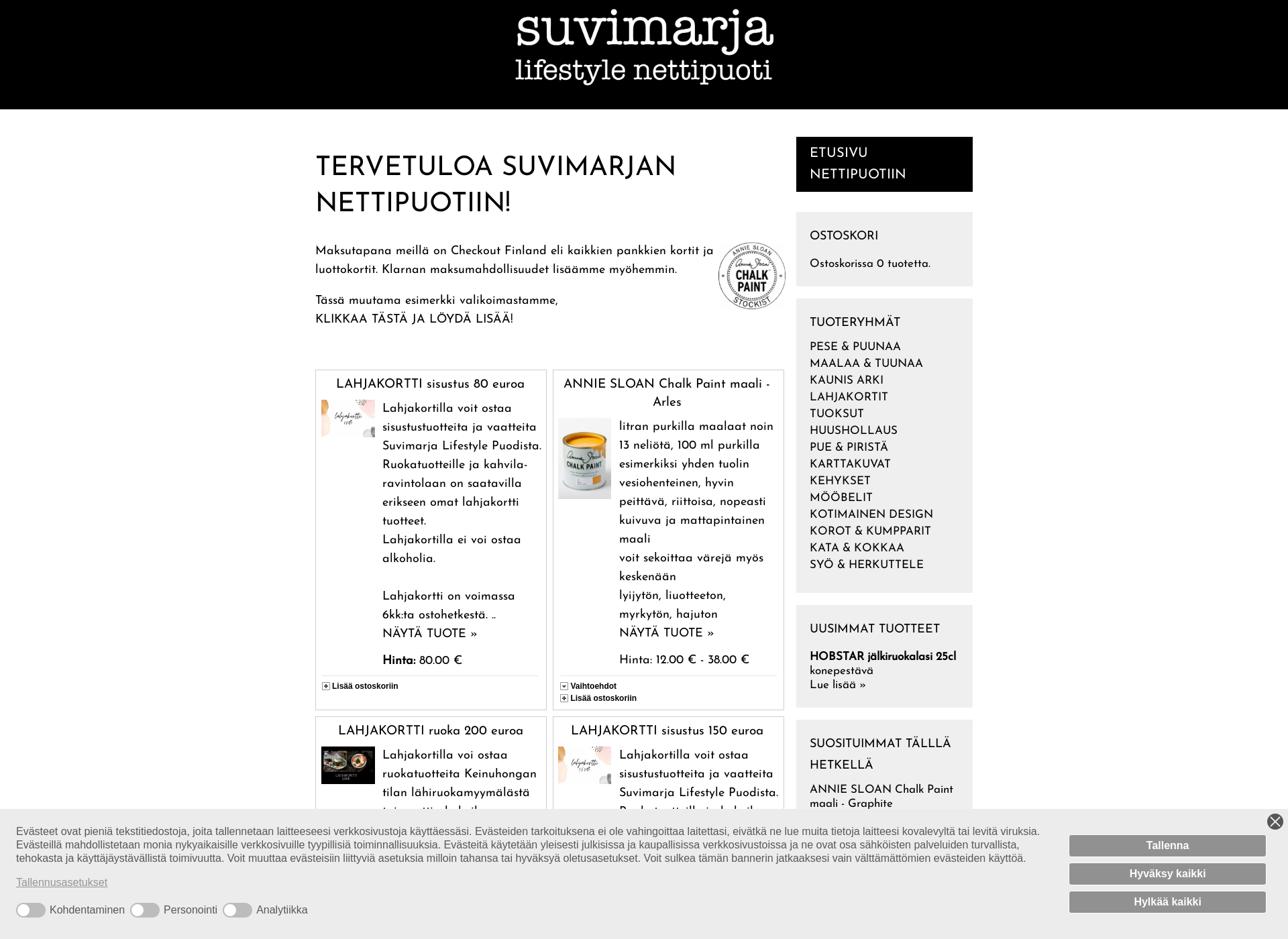Screenshot for suvimarjannettipuoti.fi