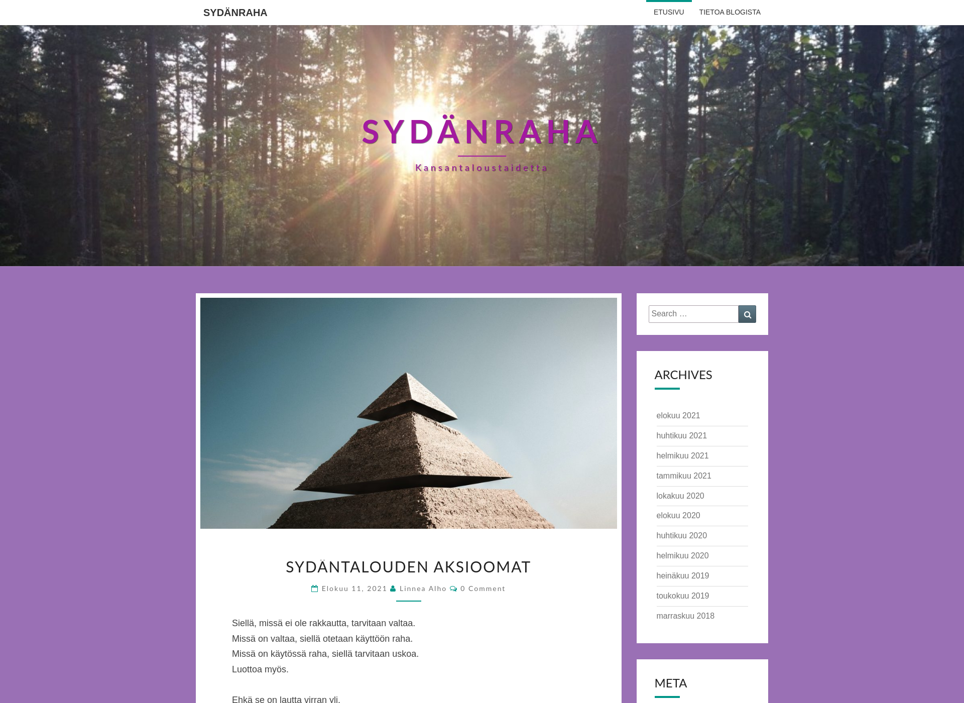 Screenshot for sydanraha.fi