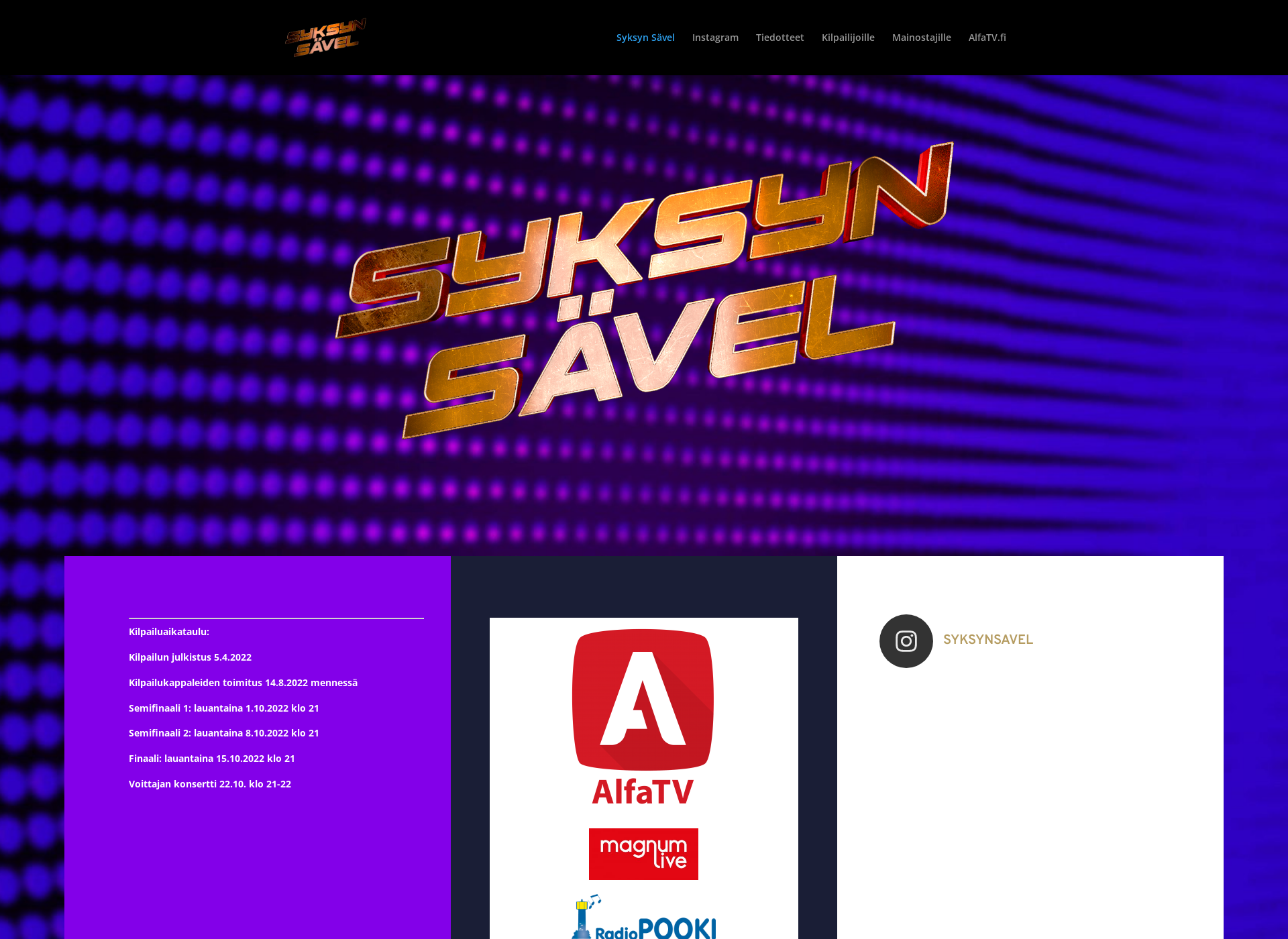 Screenshot for syksynsavel.fi