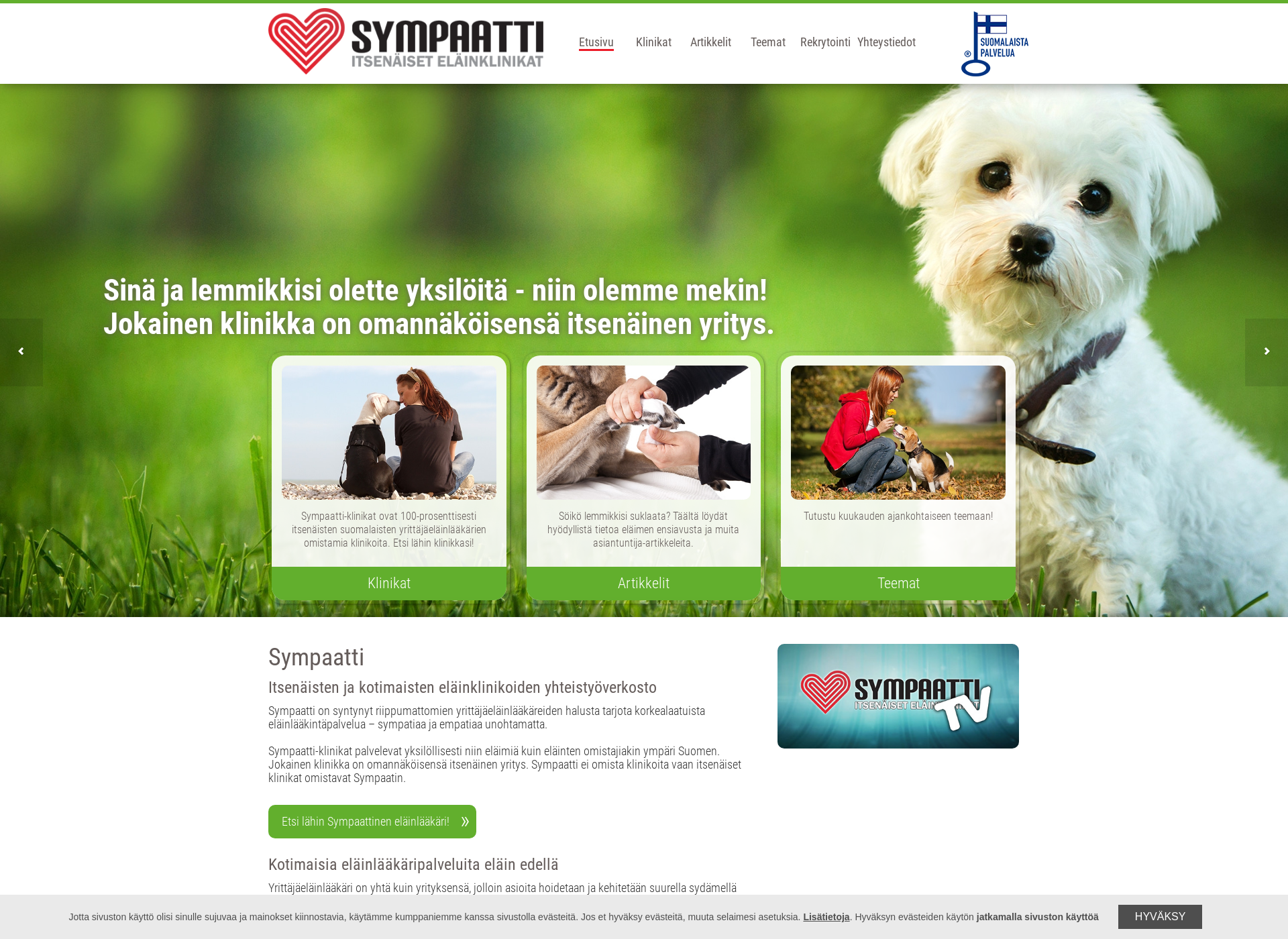 Screenshot for sympaattiklinikka.fi