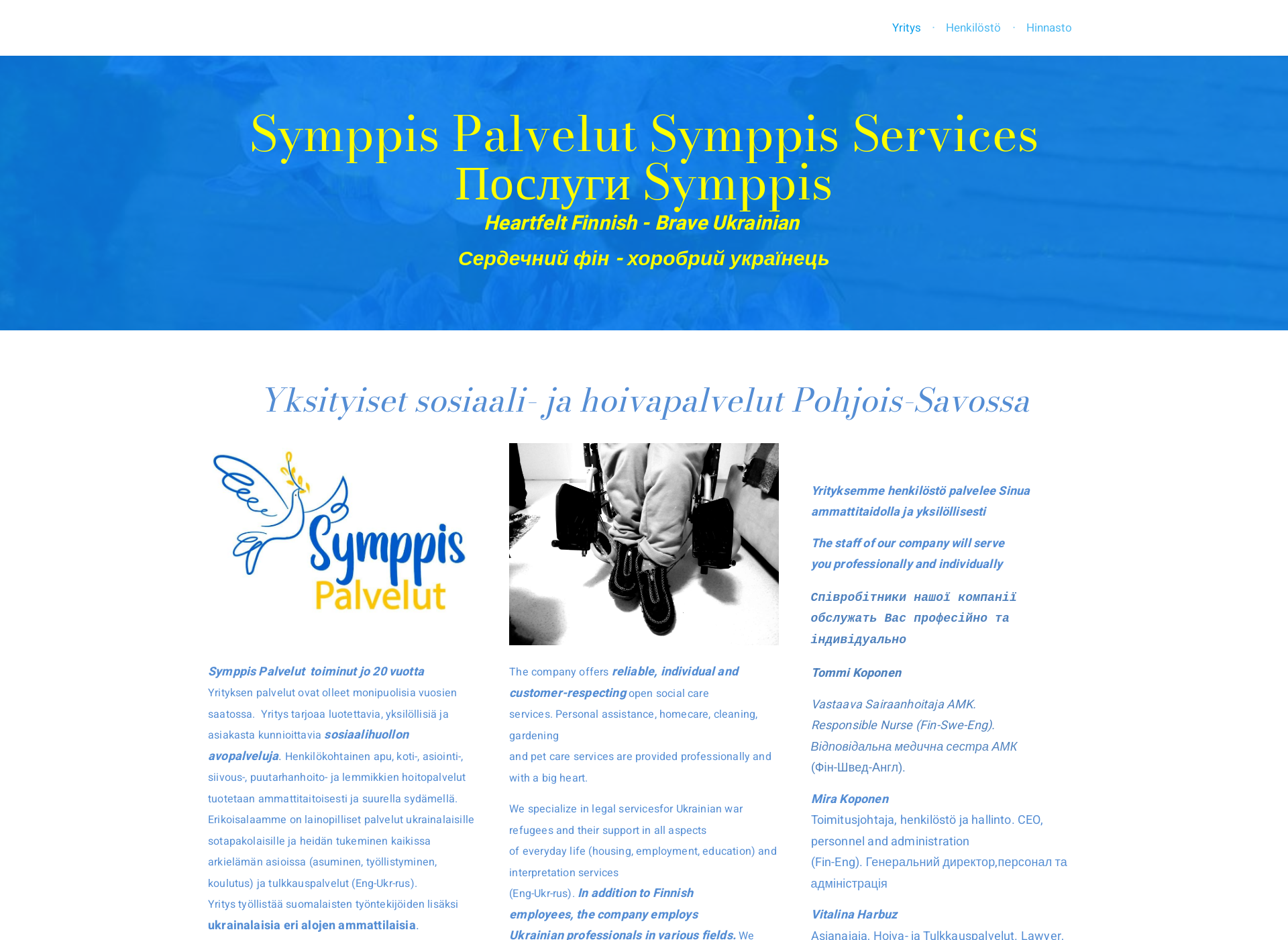 Screenshot for symppispalvelut.fi