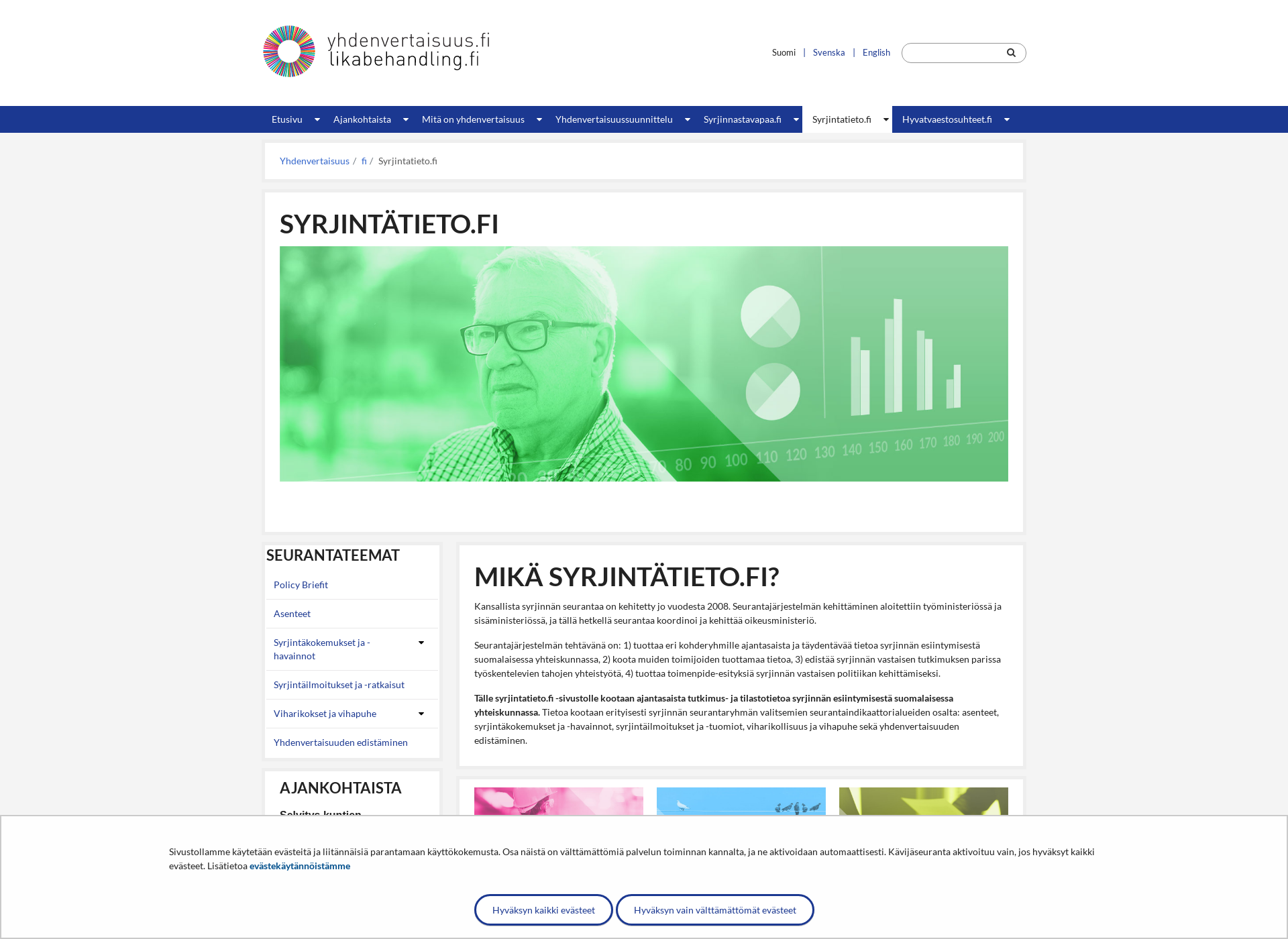 Skärmdump för syrjintatieto.fi