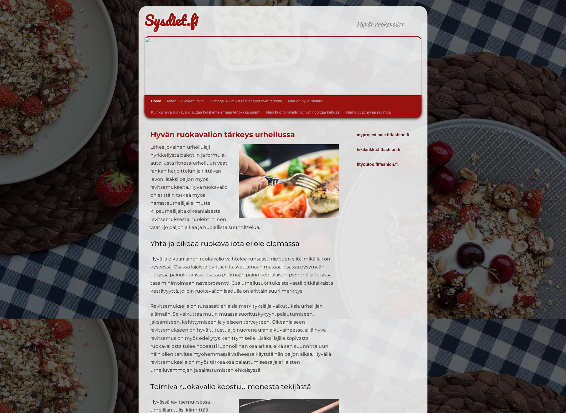 Screenshot for sysdiet.fi