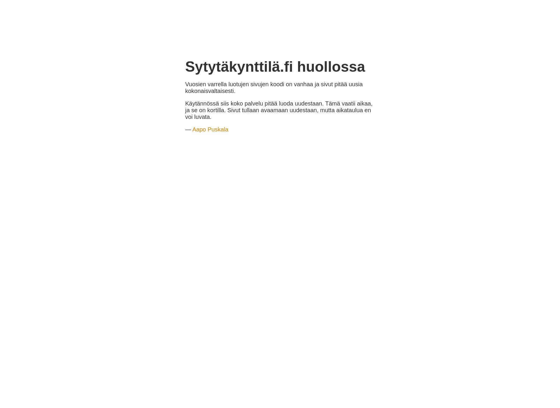 Skärmdump för sytytakynttila.fi