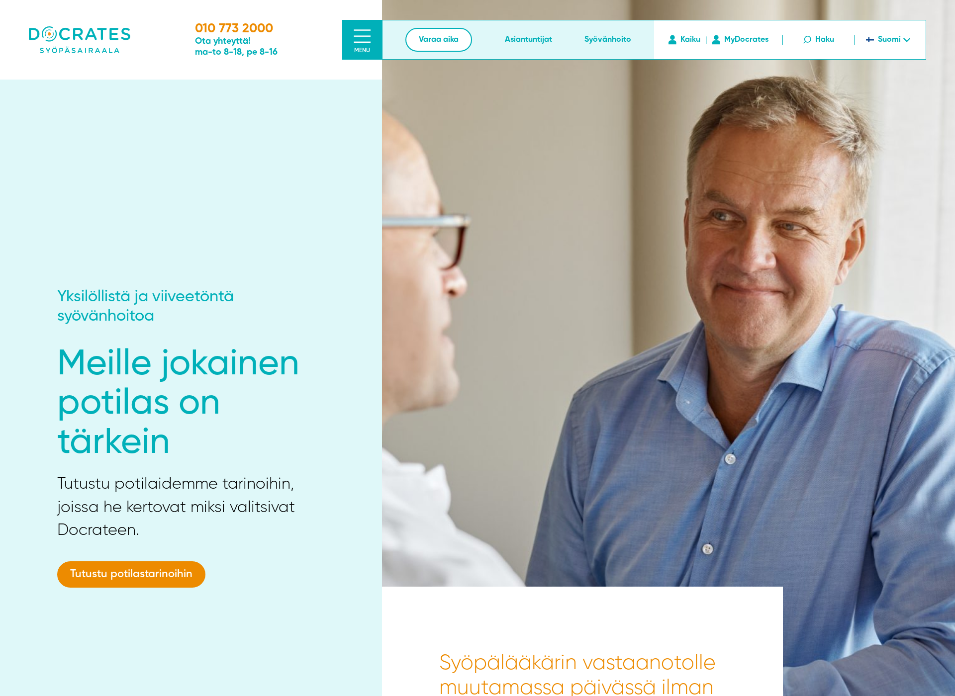 Skärmdump för syöpähoidot.fi