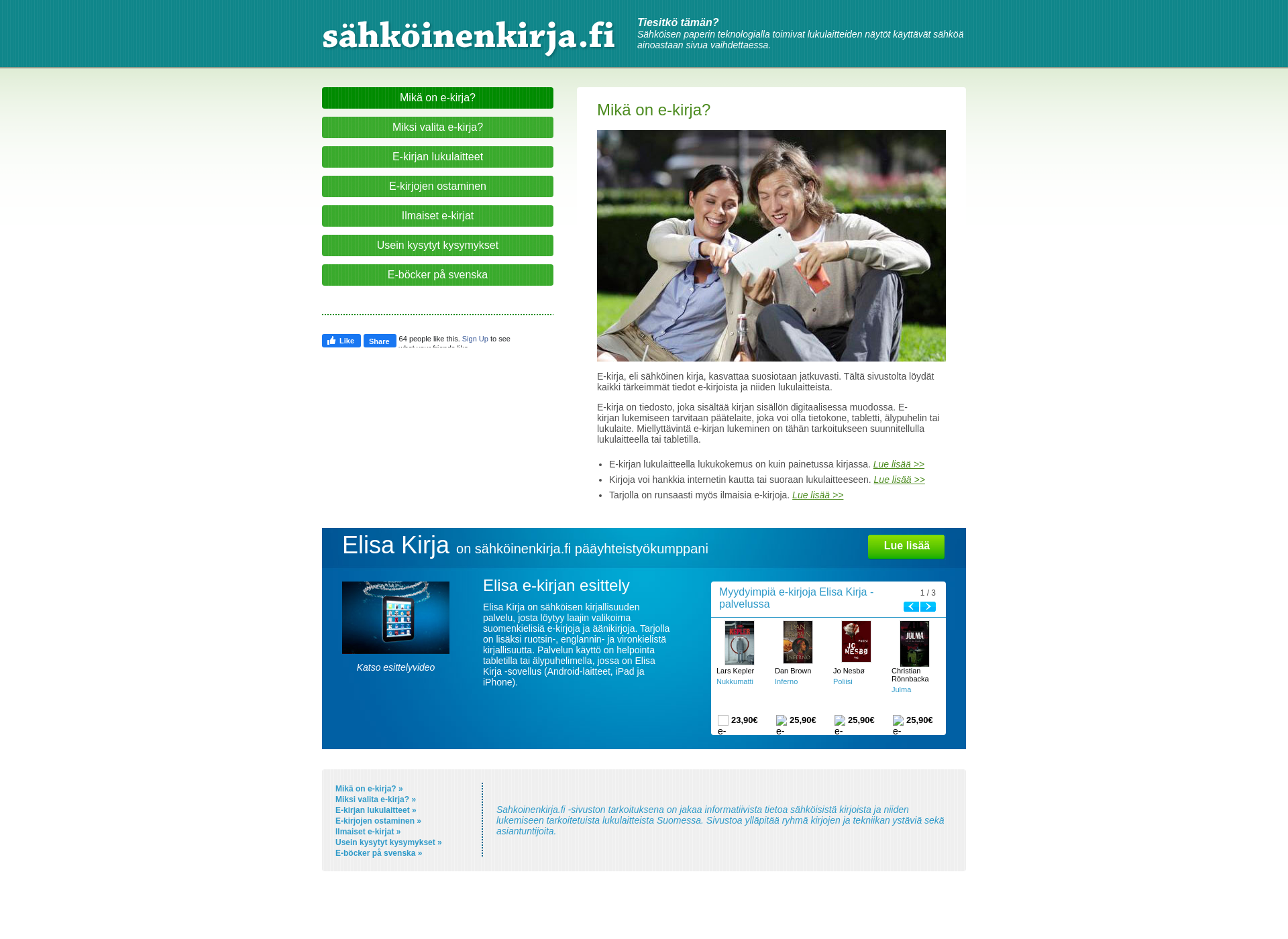 Screenshot for sähköinenkirja.fi