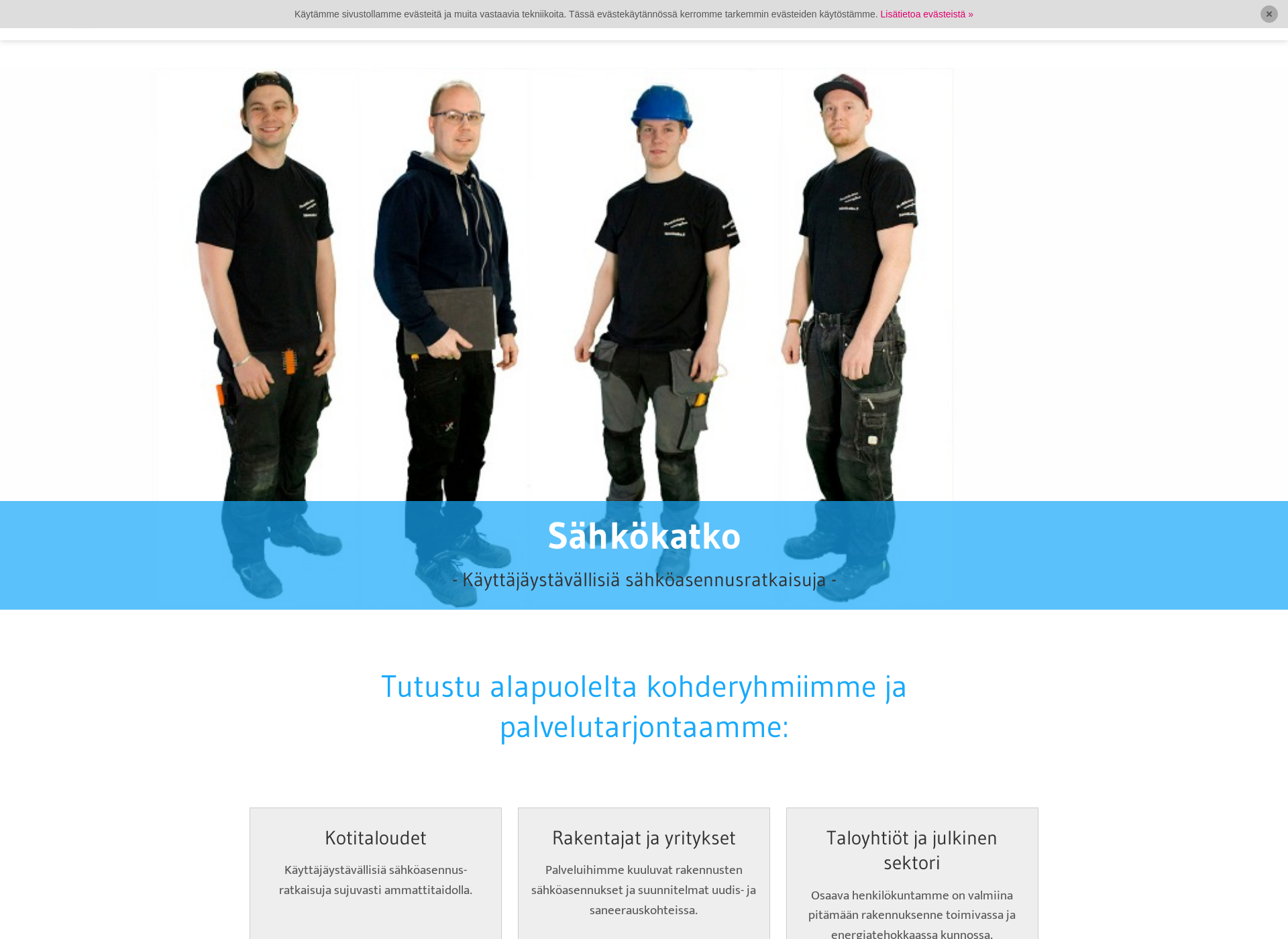 Skärmdump för sähkökatko.fi