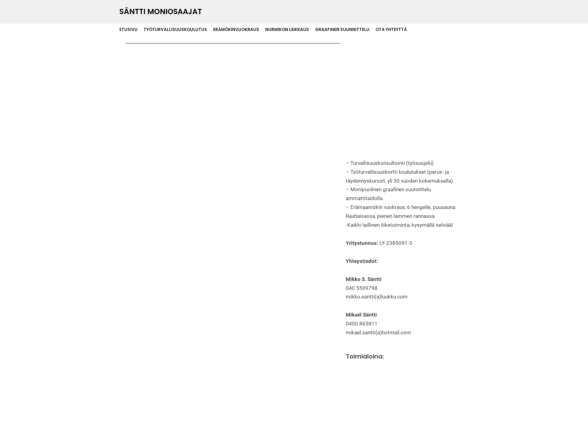 Skärmdump för säntti.fi