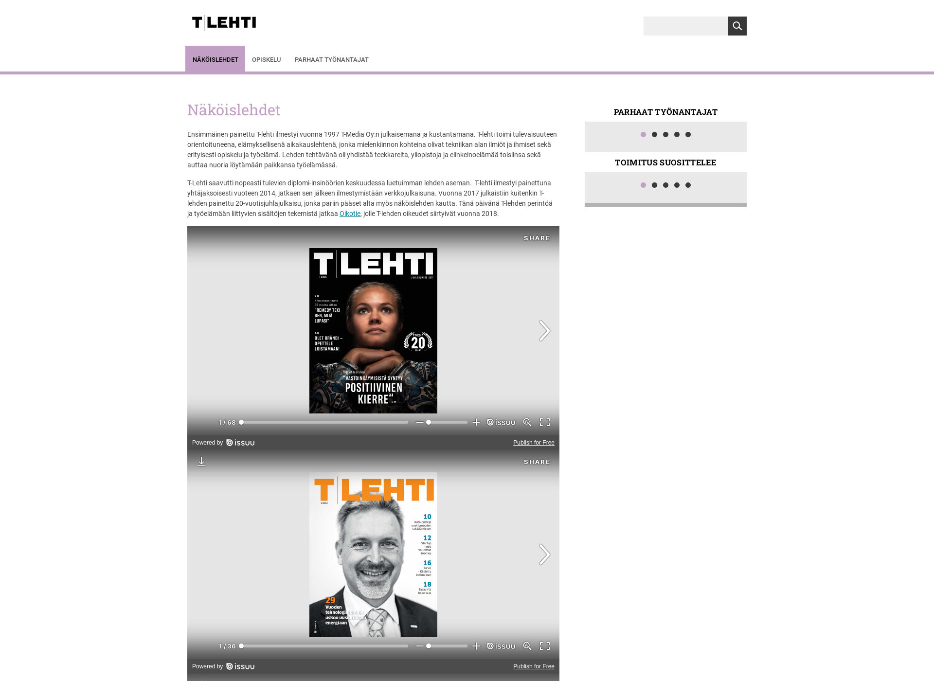 Screenshot for t-lehti.fi