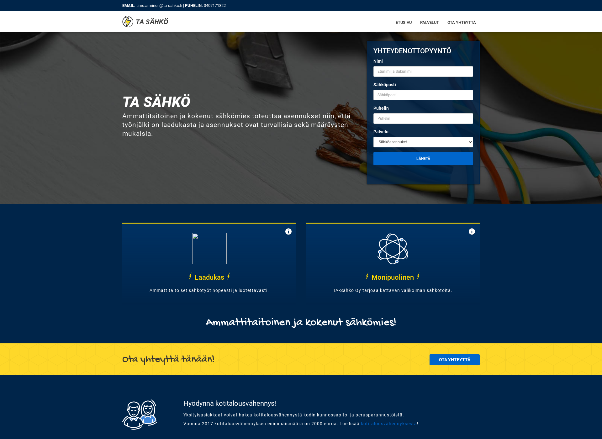 Screenshot for ta-sahko.fi