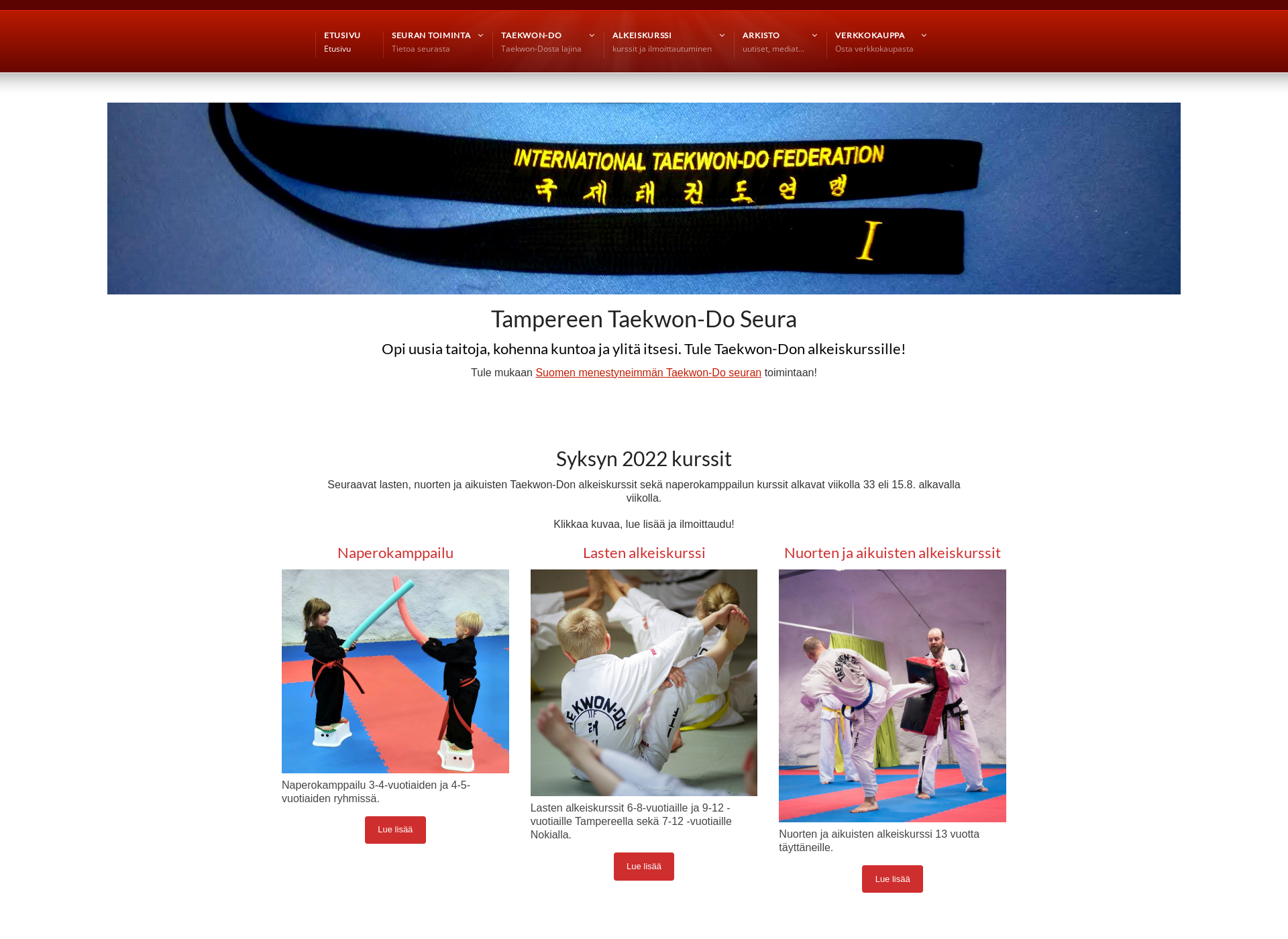 Näyttökuva taekwondo-tre.fi