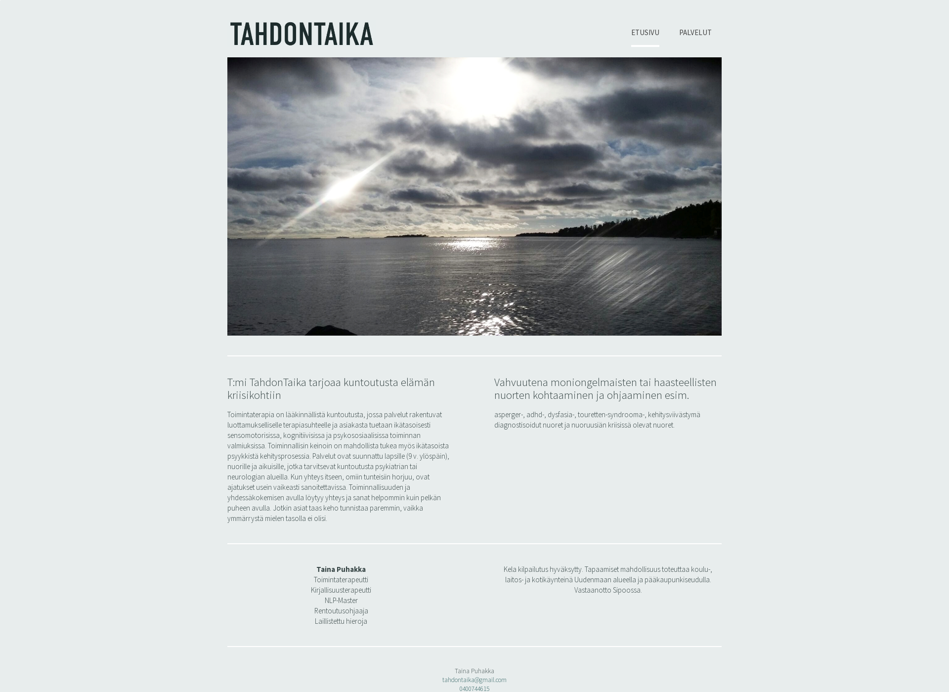 Skärmdump för tahdontaika.fi