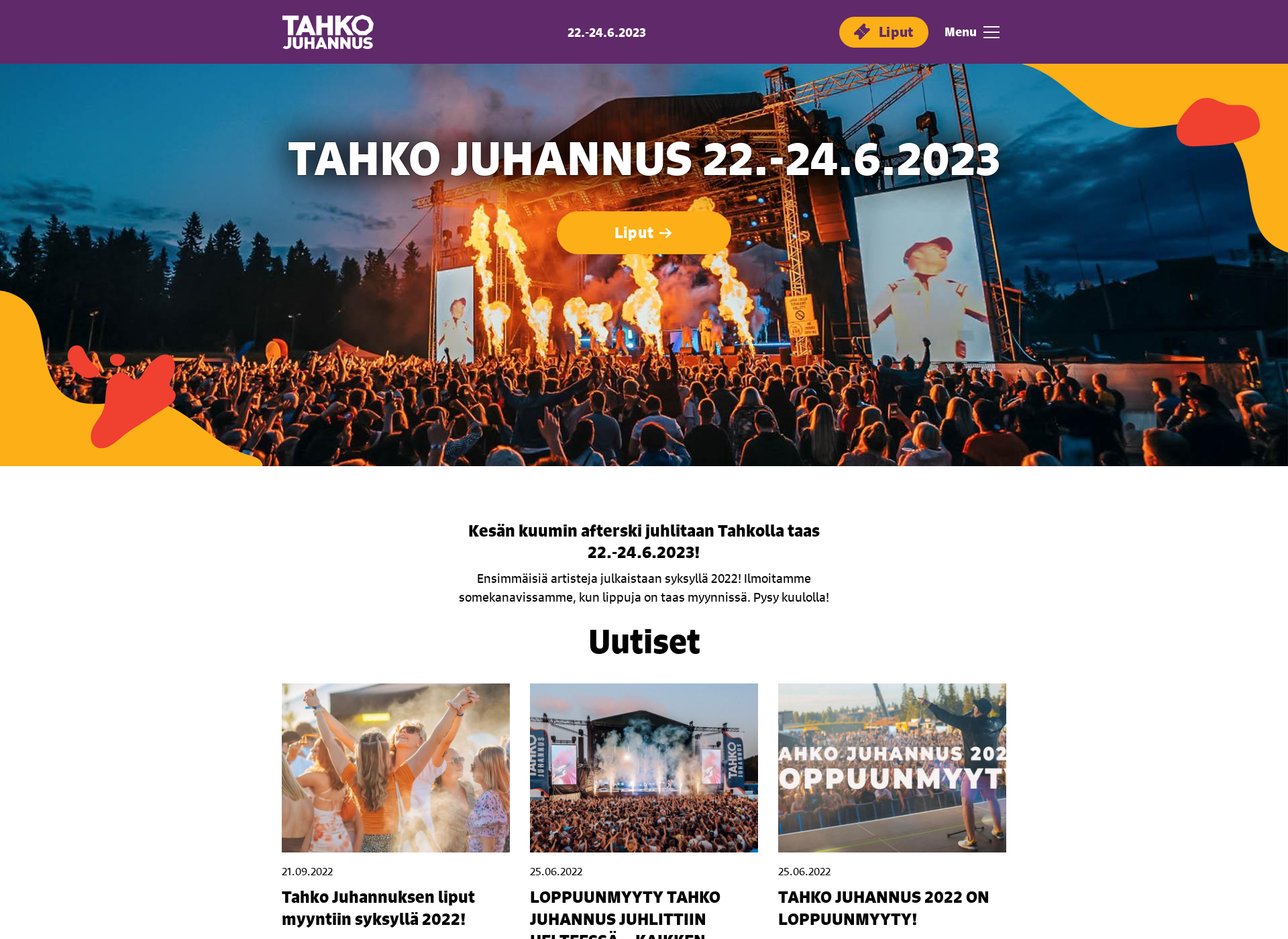 Screenshot for tahkojuhannus.fi